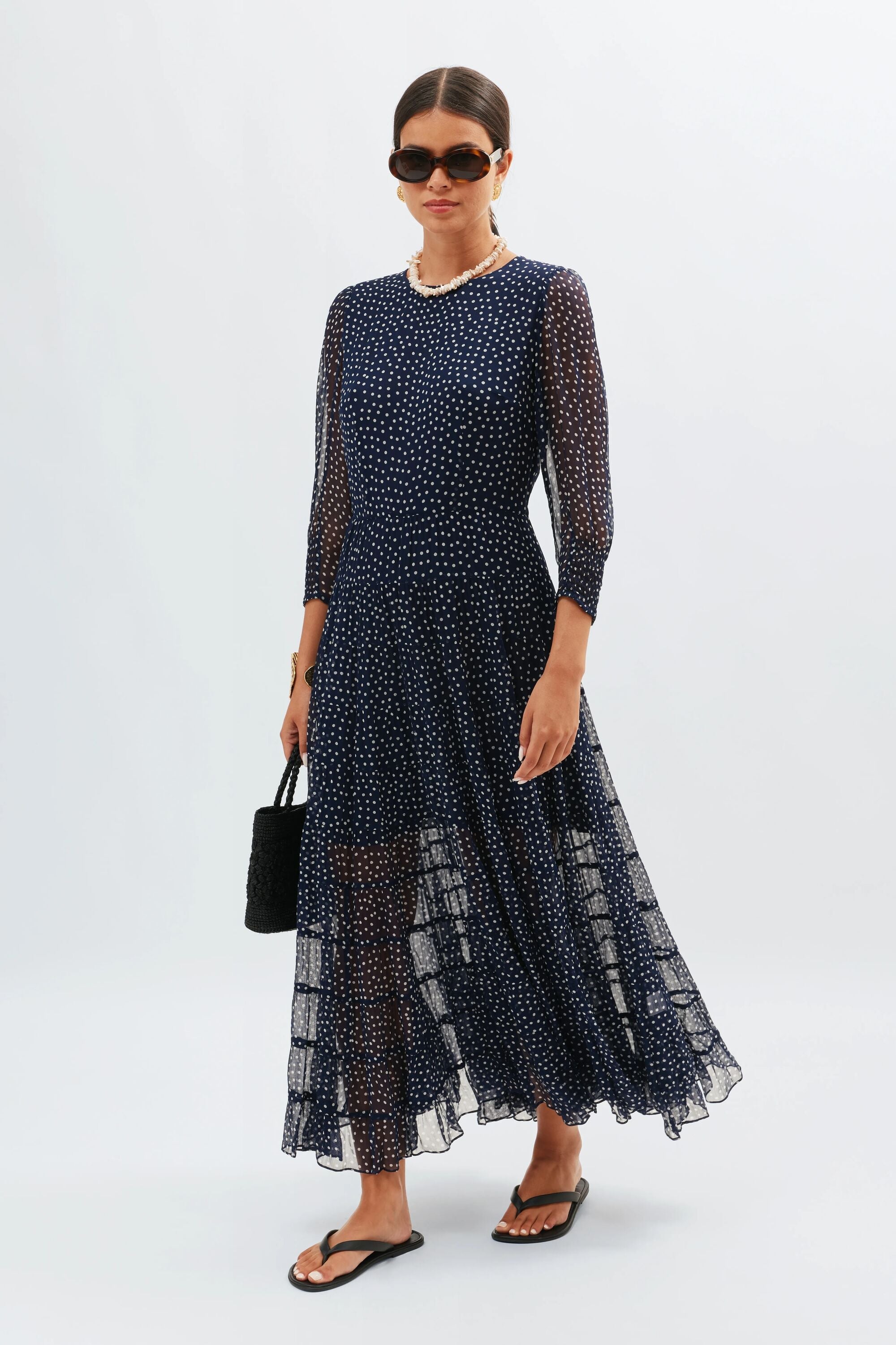 Kristen - Navy Polka Dot