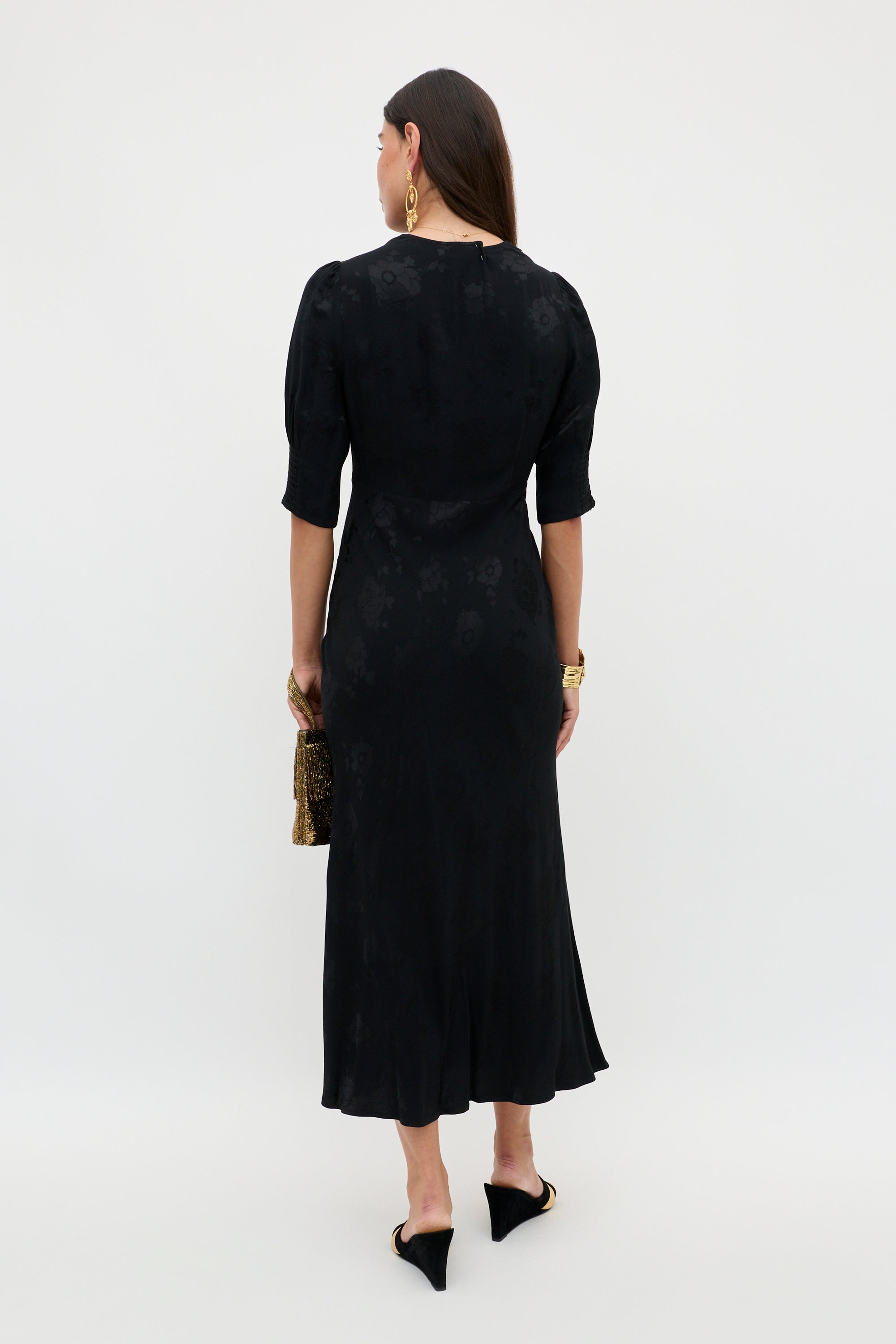 Zadie - Black Poppy Jacquard