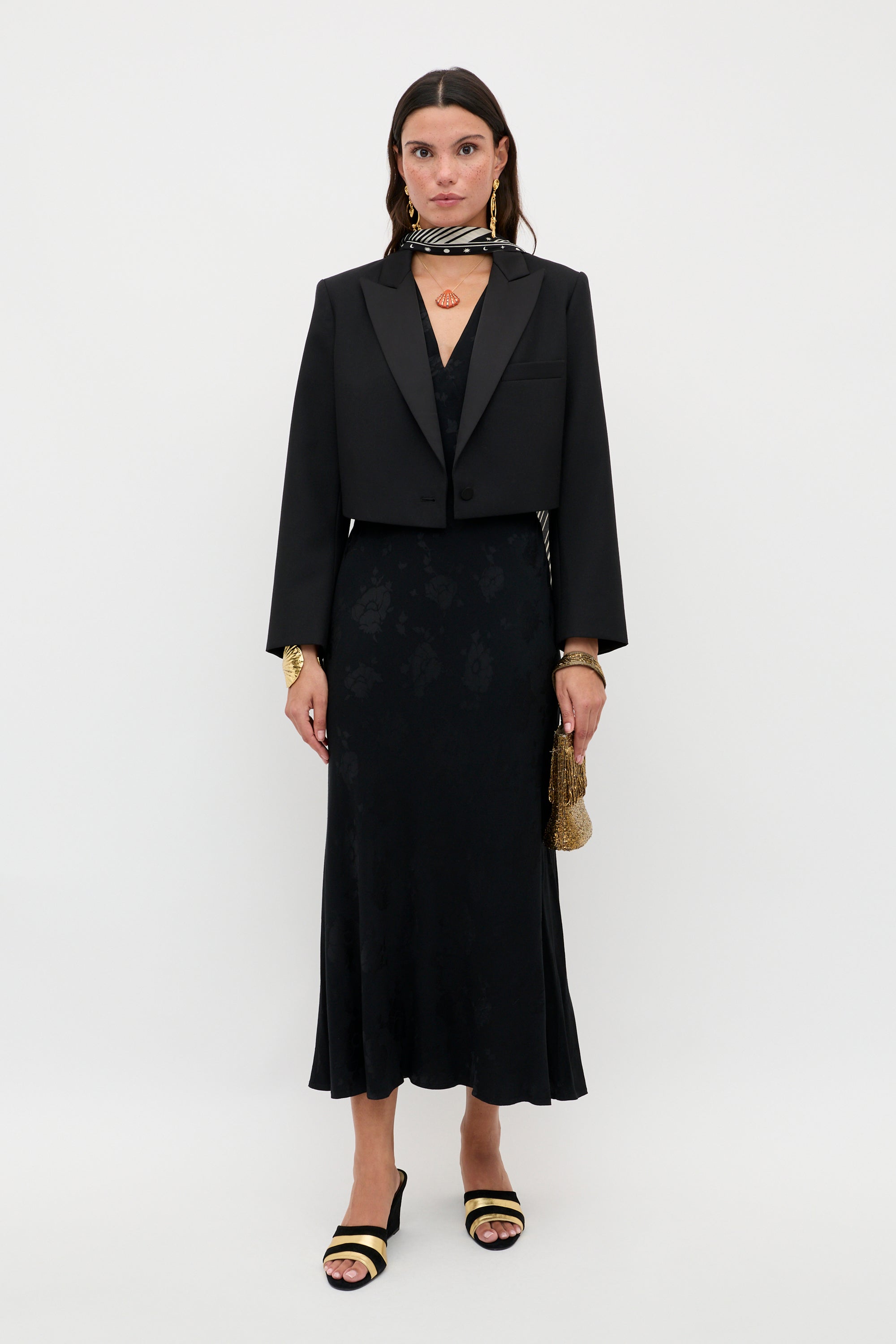 Zadie - Black Poppy Jacquard