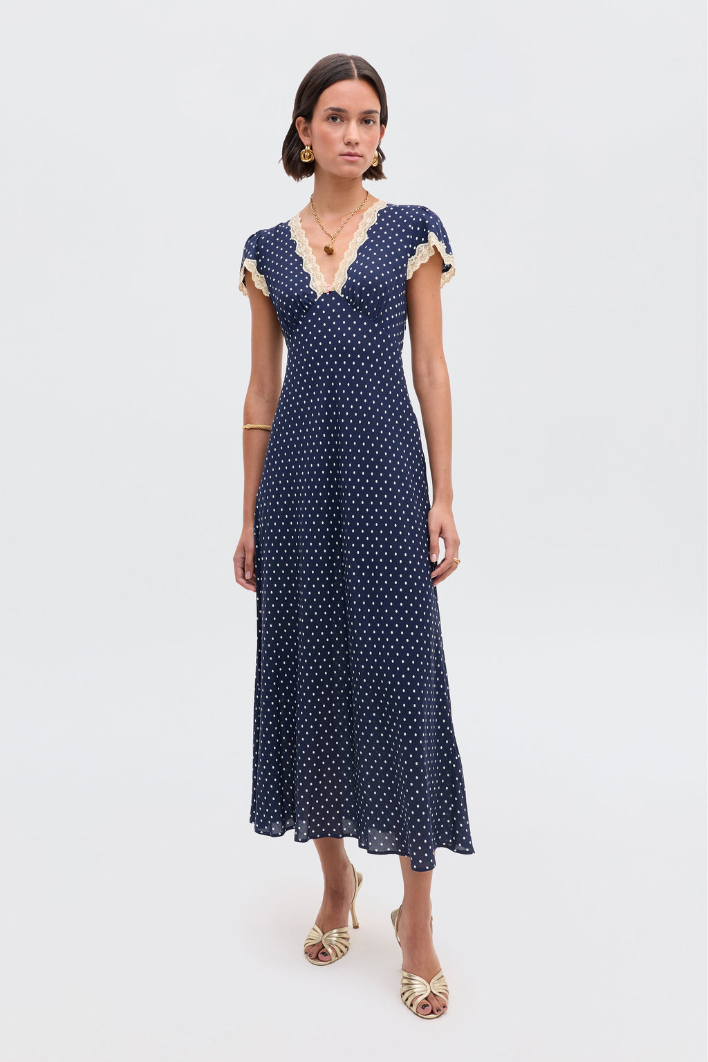 Clarice - Navy Polka Dot