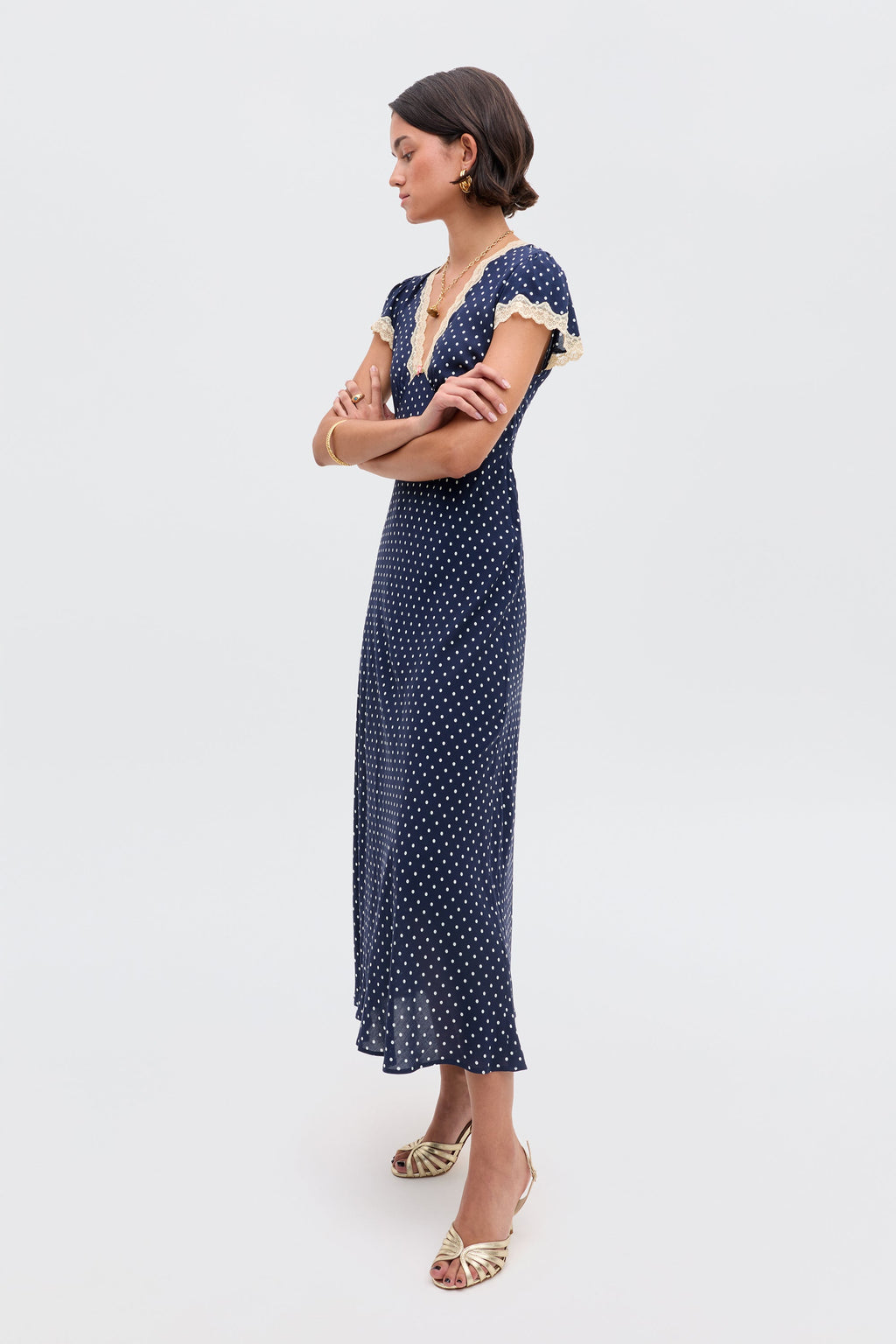 Clarice - Navy Polka Dot