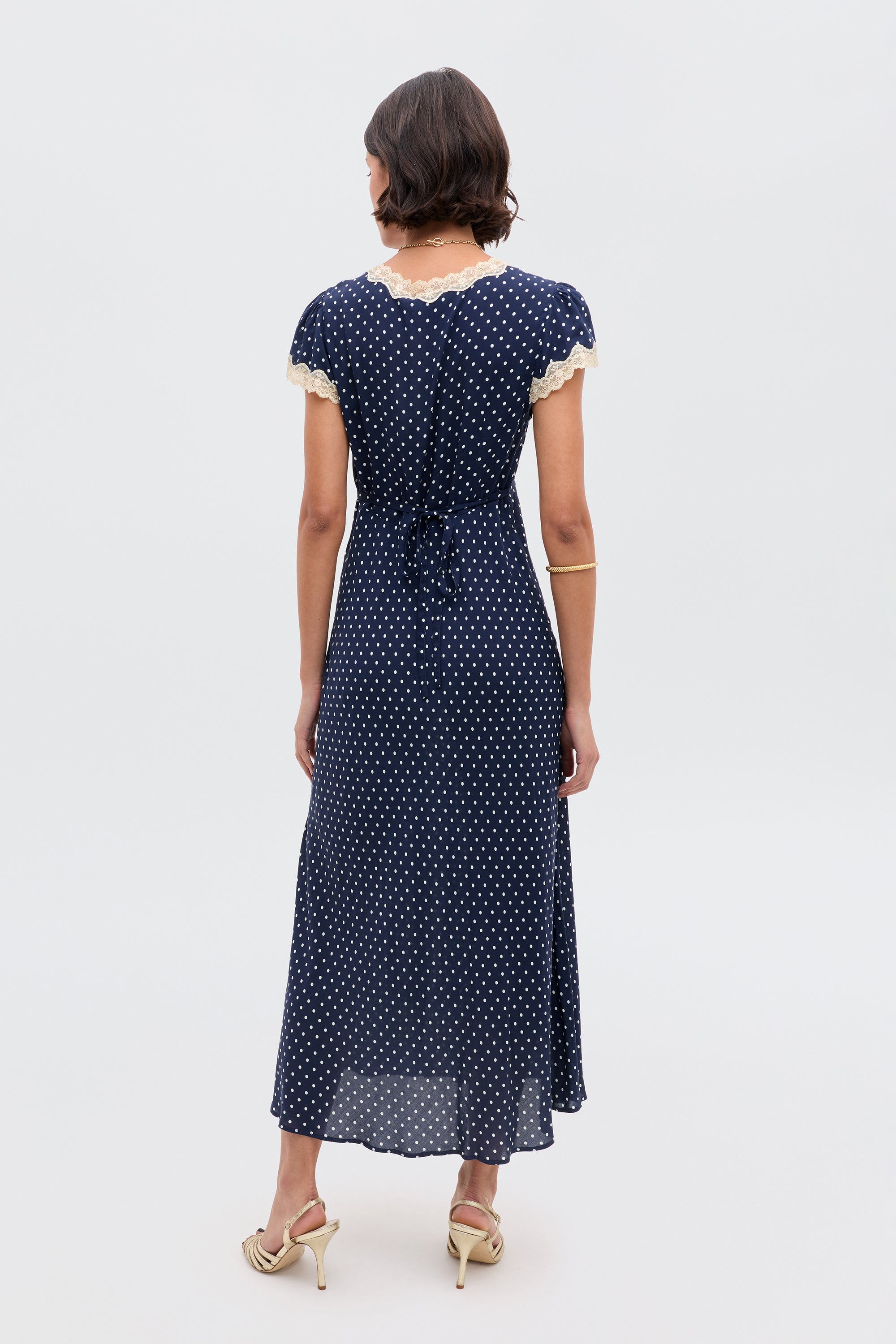 Clarice - Navy Polka Dot
