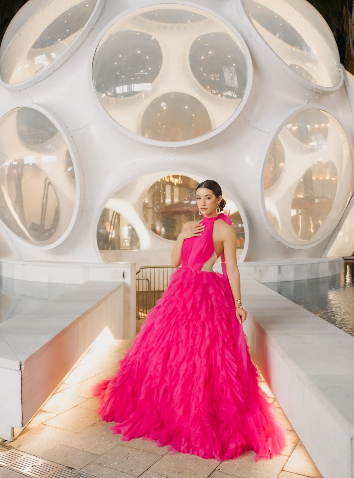 High Neck Tulle Ruffles Prom Gown Colored Wedding Dresses YW230729