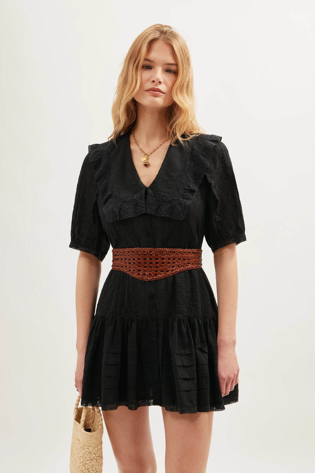 Dove  -  Pansy Embroidery Black