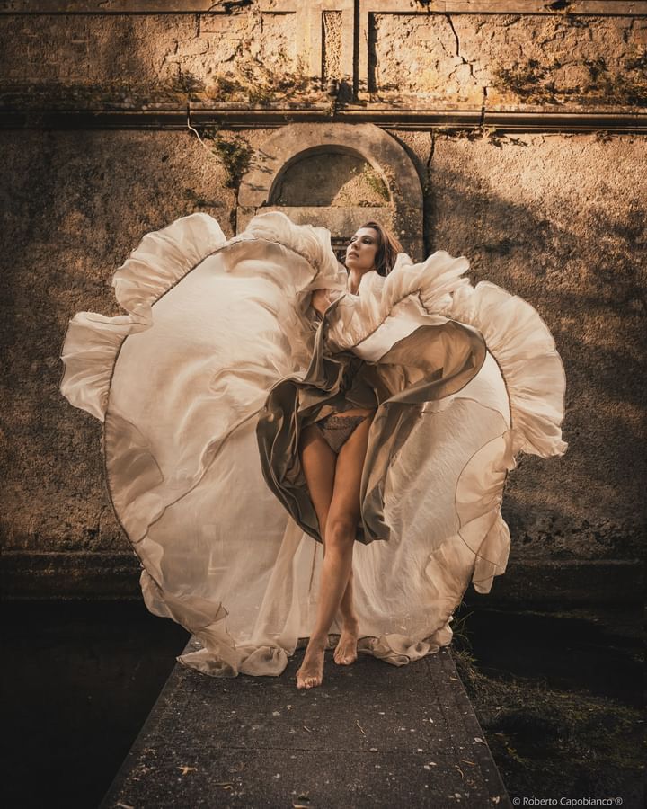 New Woman Dress Side Slit Ruffles Maxi Photo Shoots Dress Custom Colors YW230506