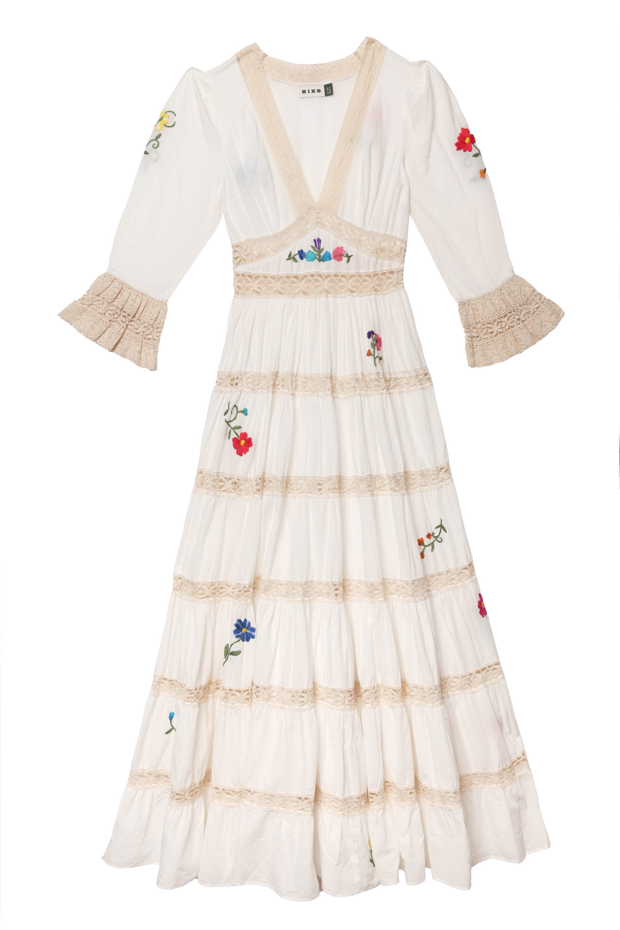 Regine - Ombre Floral Embroidery Ivory