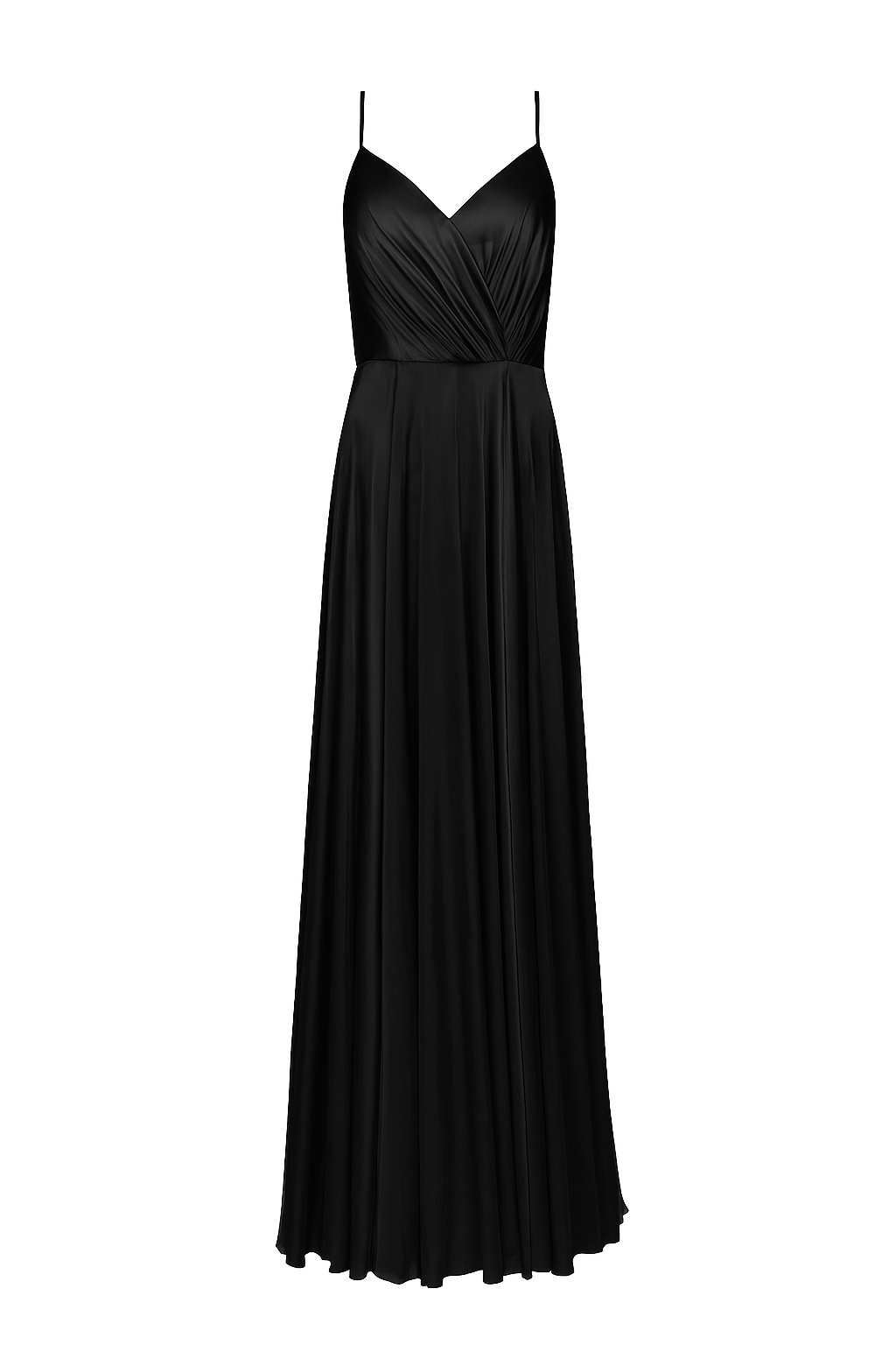 Isla Bridesmaid Dress in Black Satin