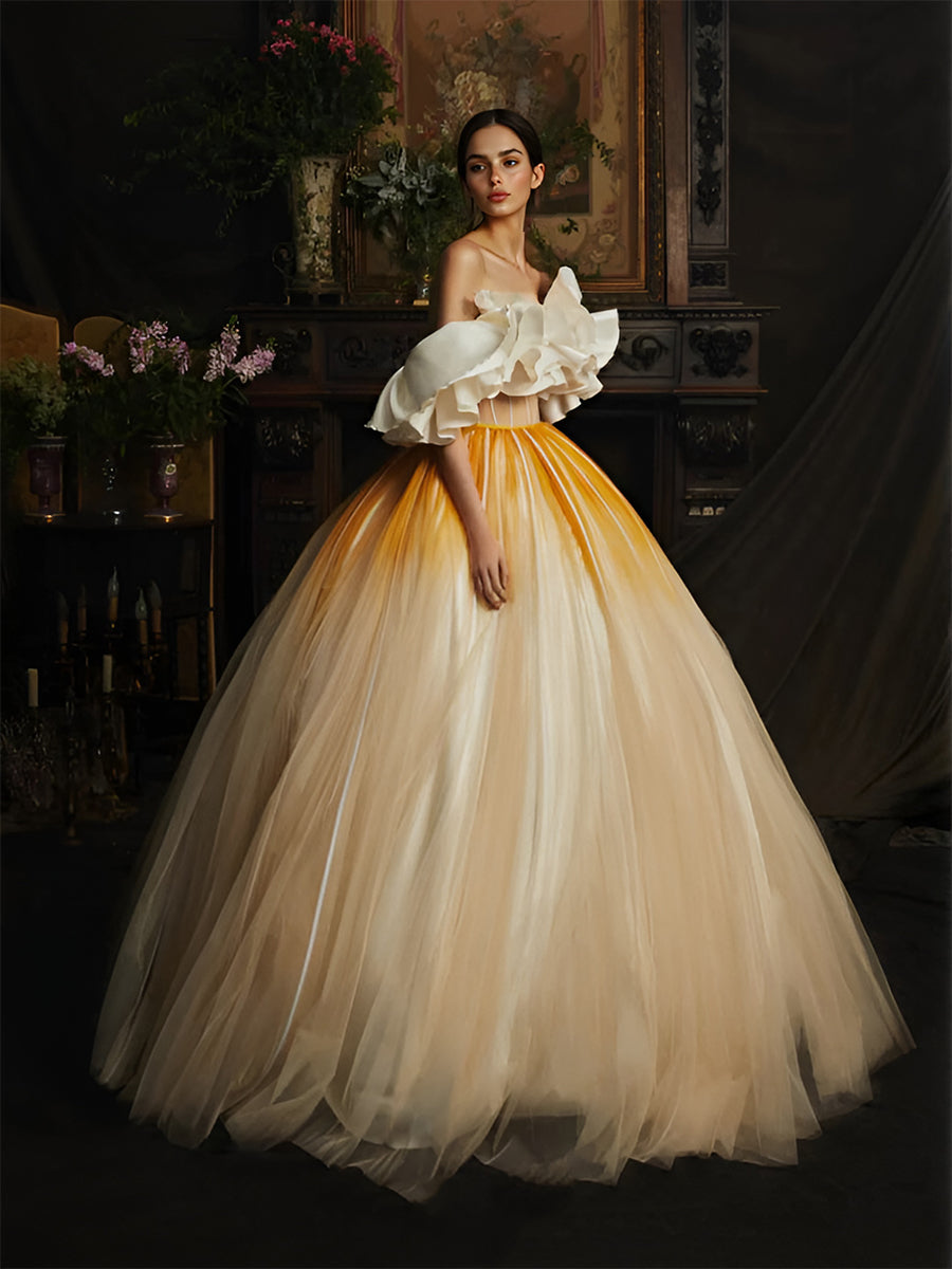 Custom Made Colored Wedding Dress Elegant Banquet Romantic Gown for Women