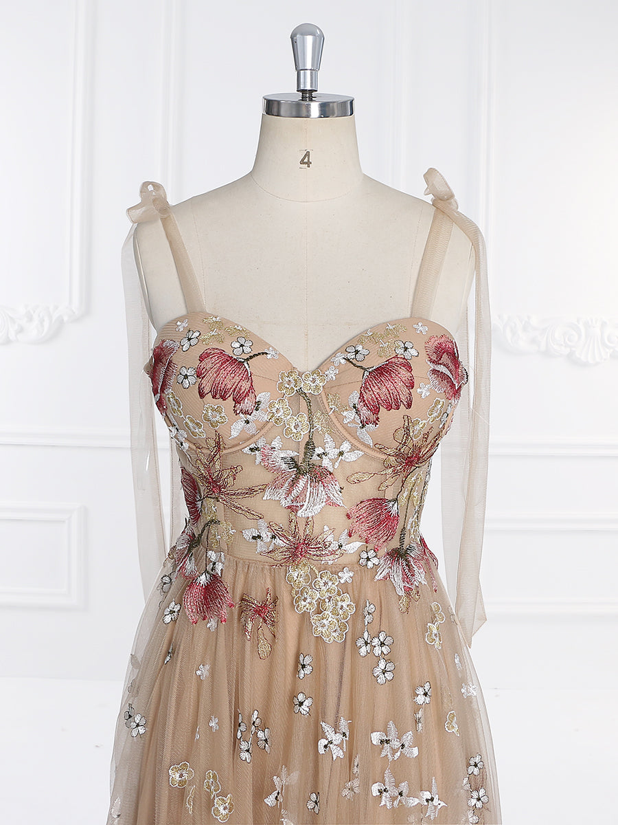 Embroidery Tulle Tea Party Dresses for Woman Short Prom Dress YW231062