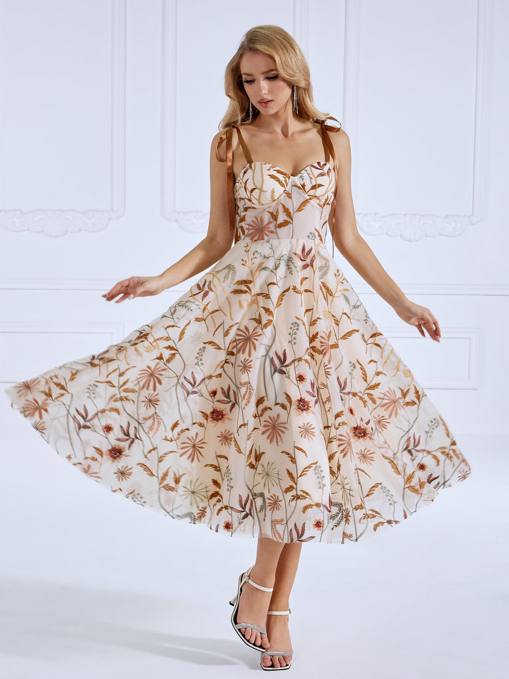 Flair Afternoon Tea Dresses Tea Length Party Dress YW231068