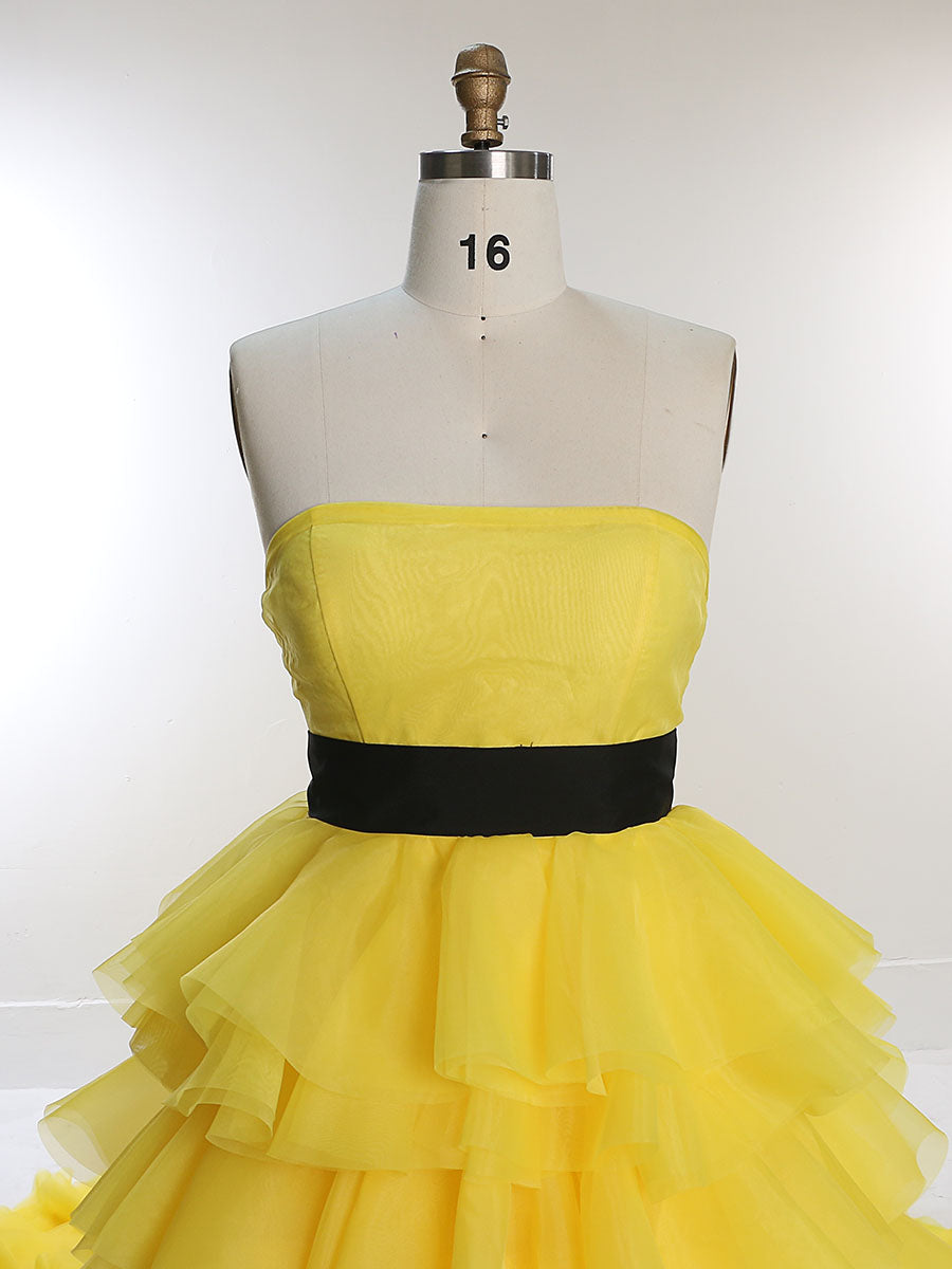 Layers Soft Organza Long Train Colors Wedding Dress Birdal Gowns Photoshoot Dress YEWEN YW230426