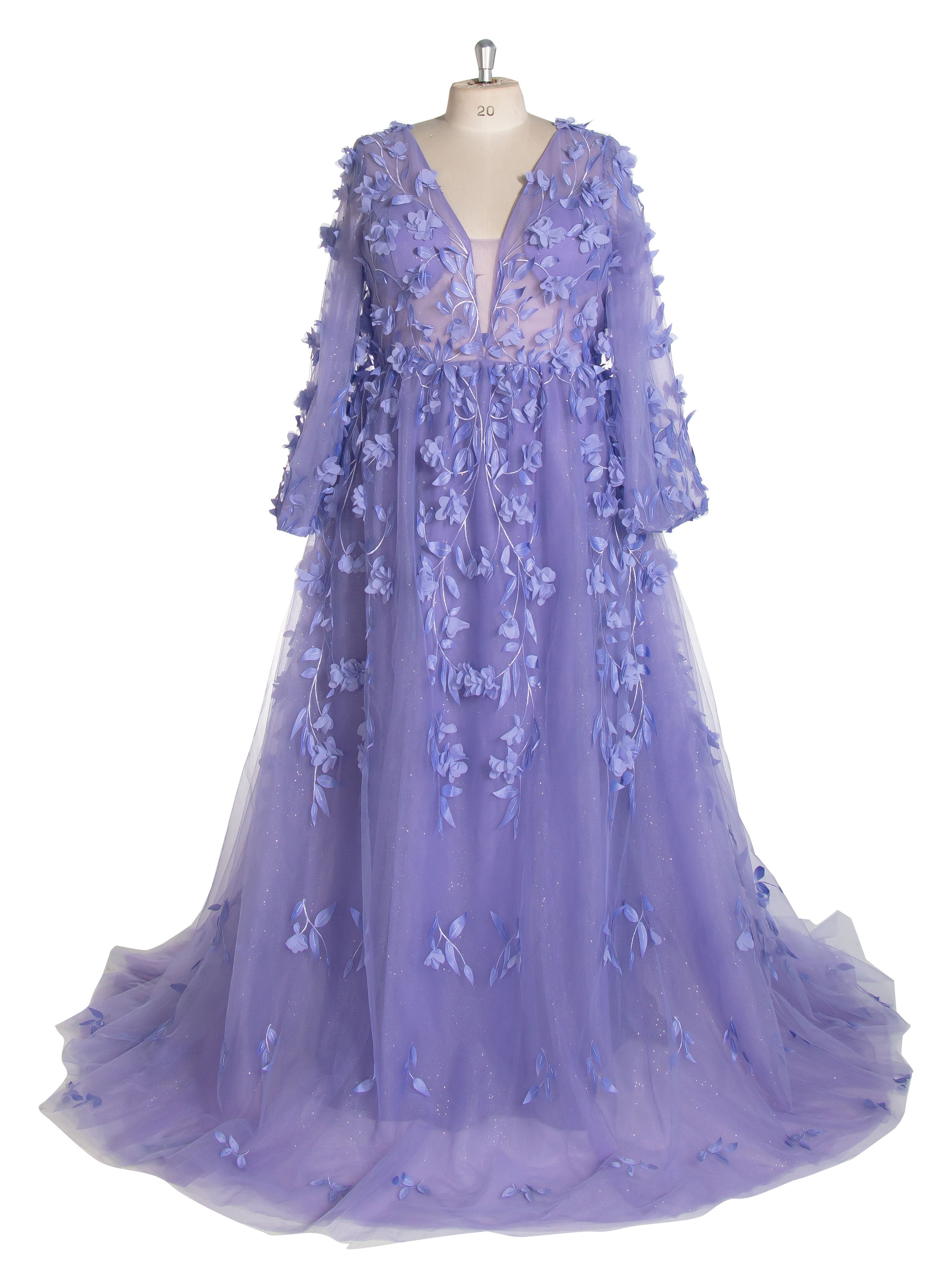 Gorgeous Floral Lace Plus Size Prom Party Dress YW240115