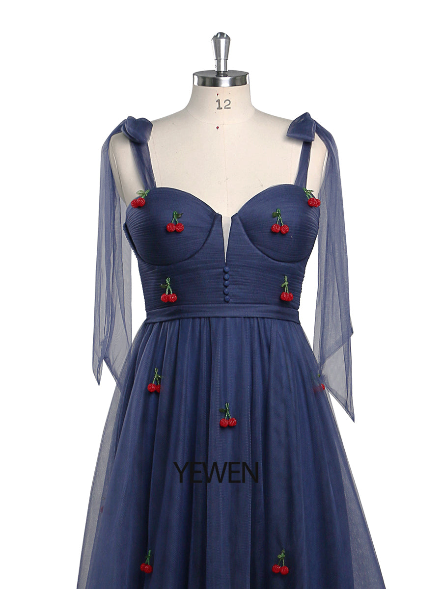 Mirage Cherry Dress Tea-Length Elegant Tea Party Dress YEWEN YW220706