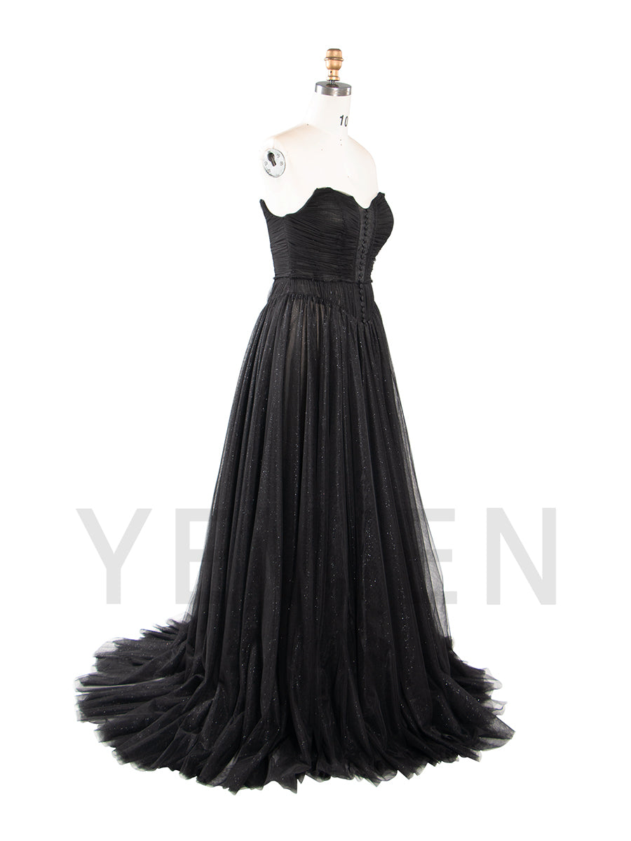 A Line Pink Tulle Dress Corset Prom Dress Princess Bridal Shower Dress YW250075