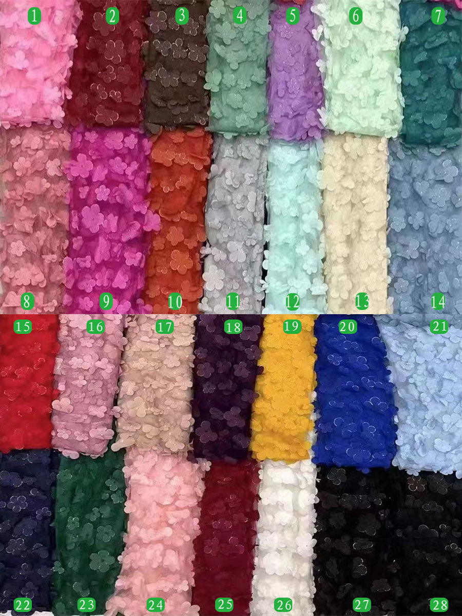 3D Flower Pink Flower Colord Wedding Dress Long Formal Dress Photo Shoot Dress YW221103