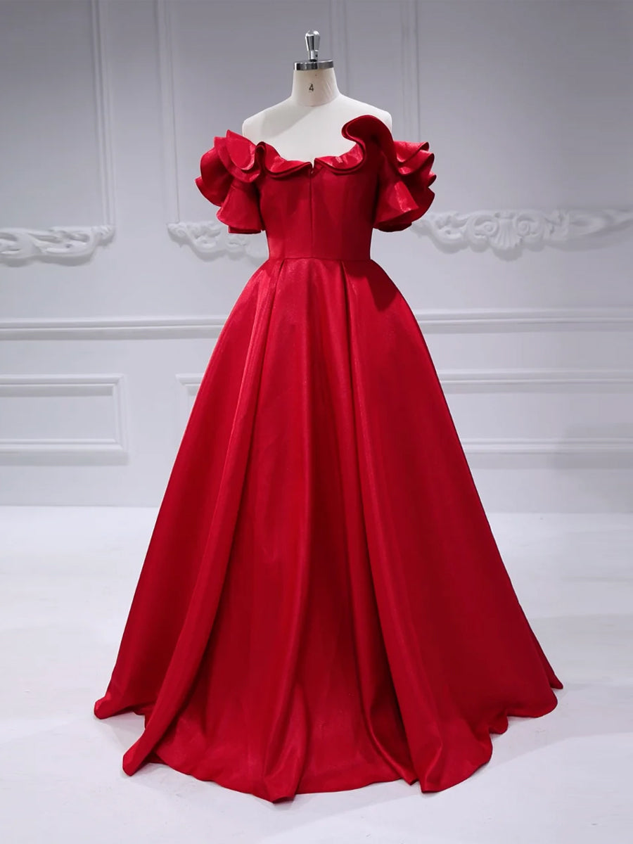 Ruffles Off Shoulder Corset Bodice Ball Gown #89942