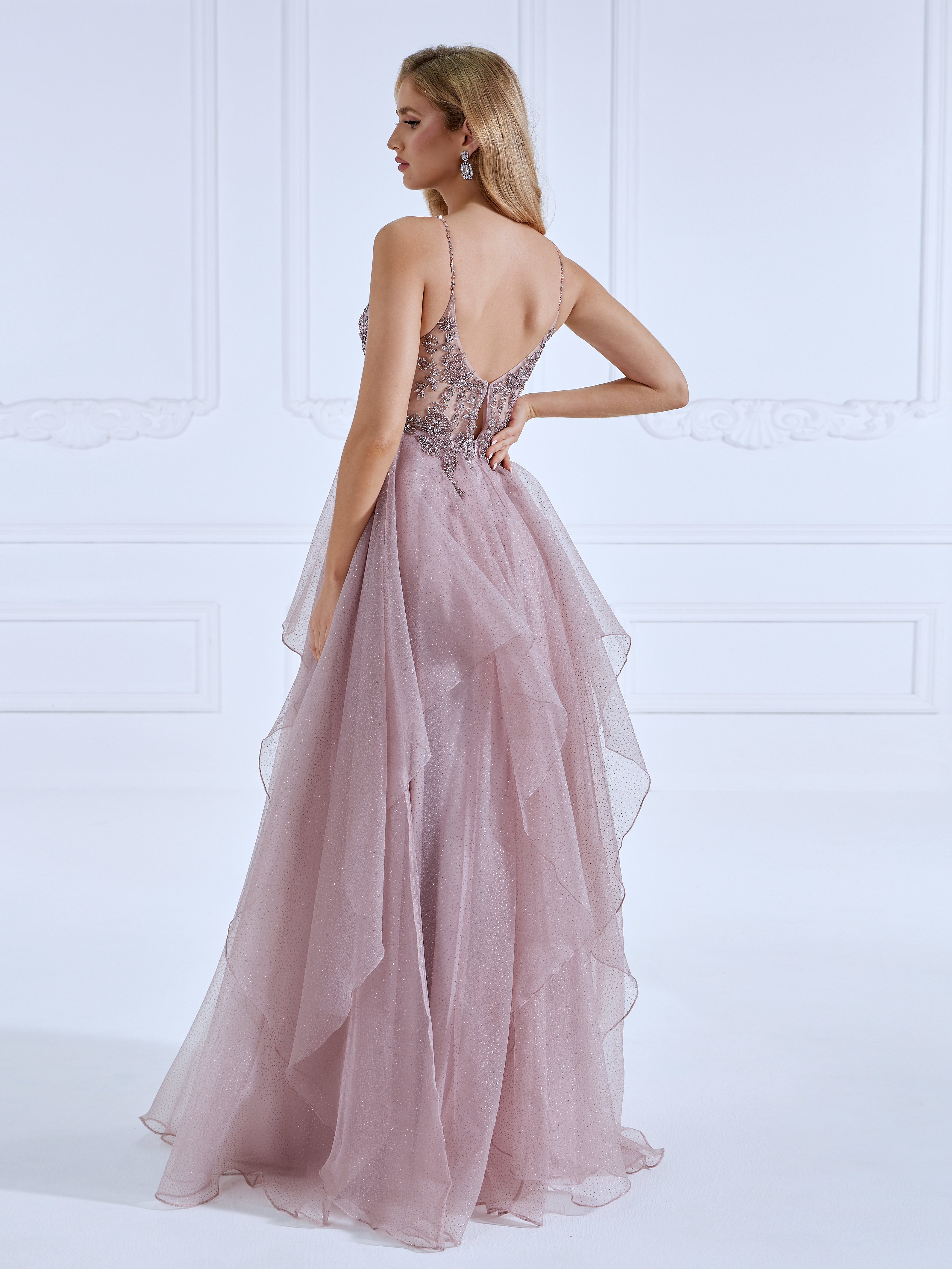 A-Line Handmade beads Prom Dress Floor-Length Photo Shoot Dress #260154