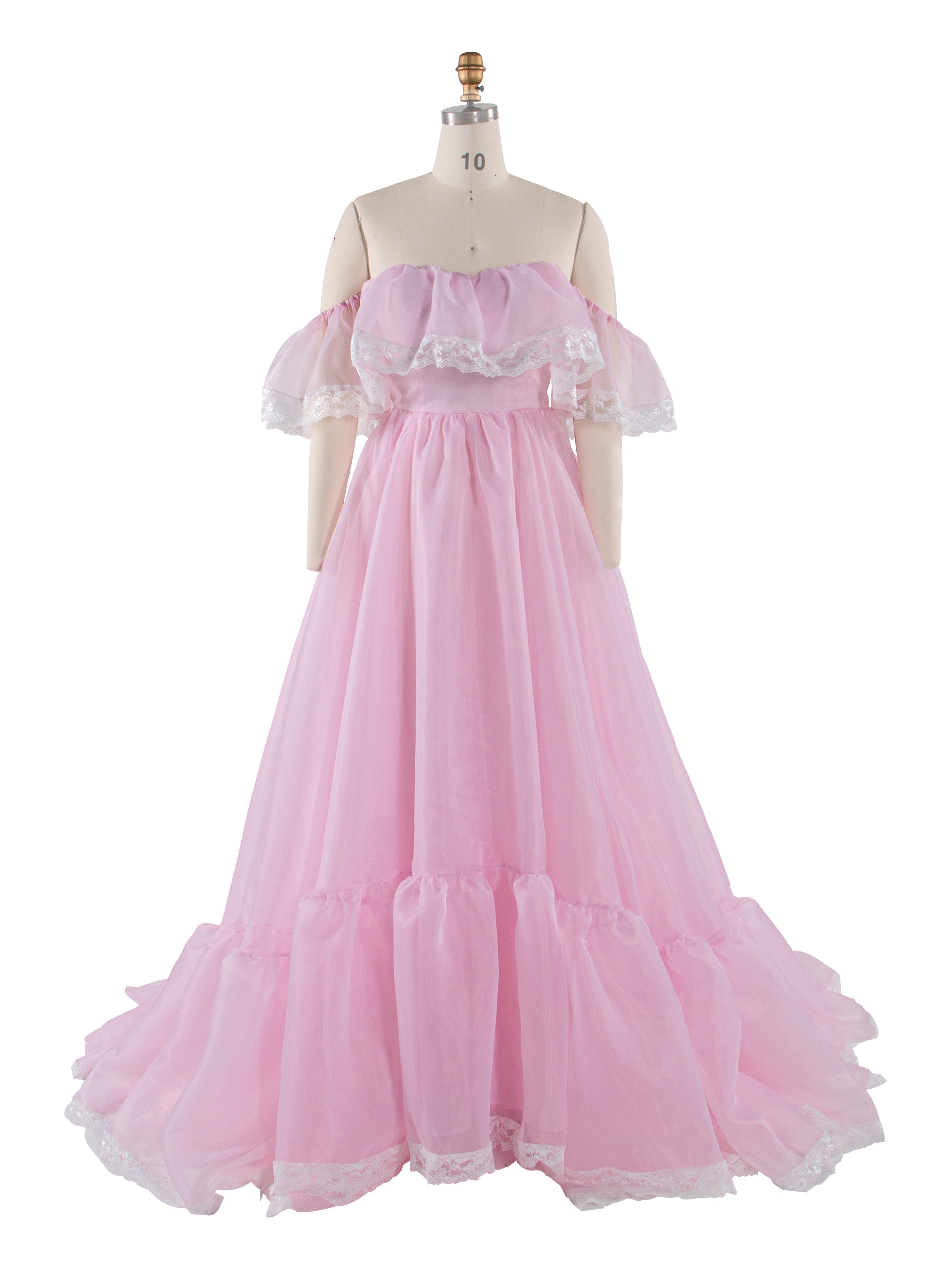 Pink Prom Party Organza Dress with Lace Details Elegant Wedding Guest Dresses YW243165