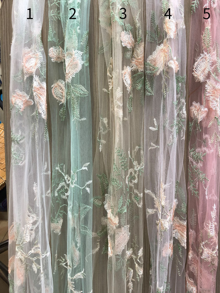 Strapless Long Sleeves Embroidery Floral Wedding Dresses with Color Beading Pearls Dress Photo Shoots Gowns YW230306