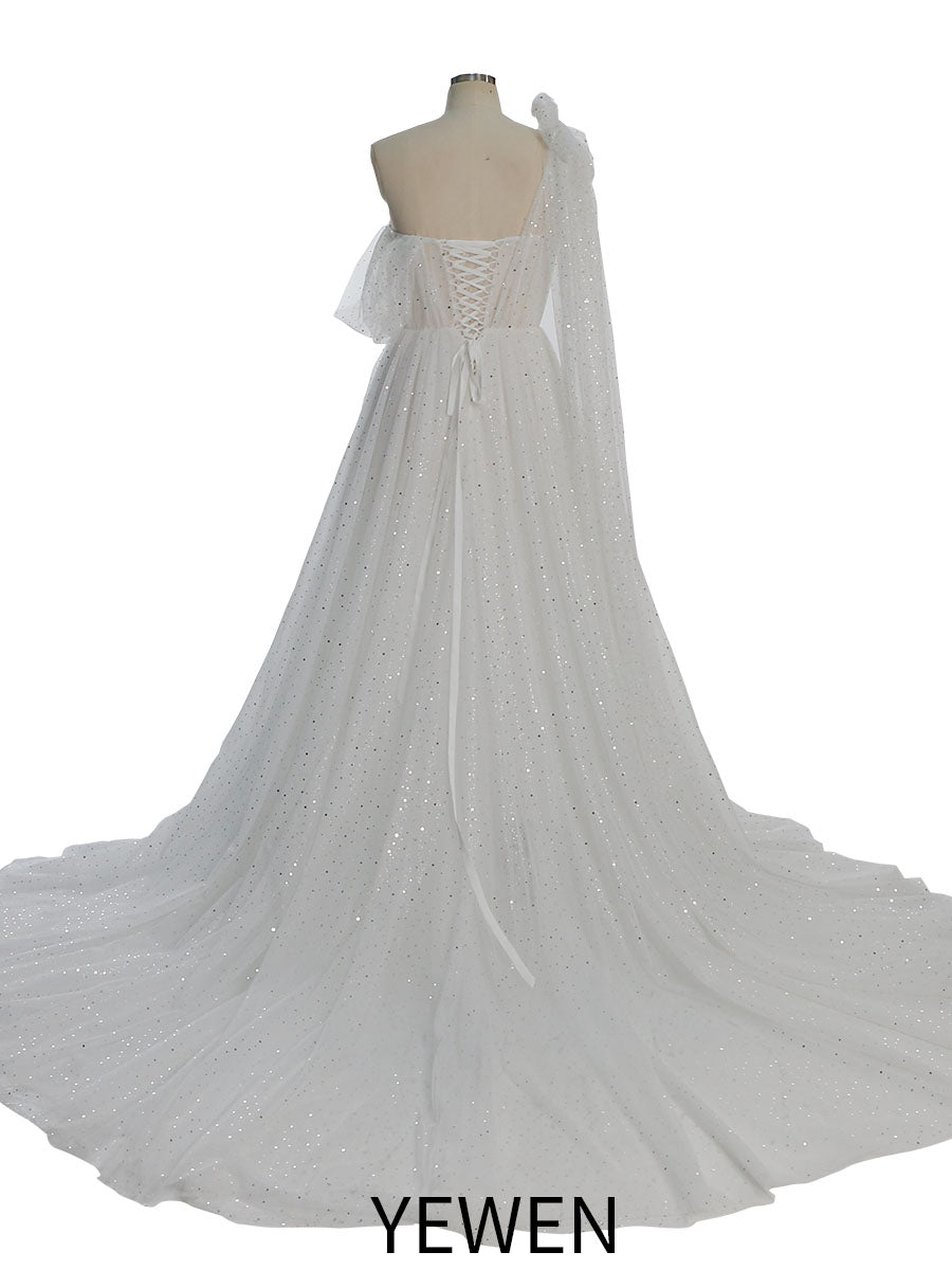 Sparkle Tulle Dress Starry Photography Gown Fashion Glitter Mesh Designer Prom Dress Long YEWEN YW010