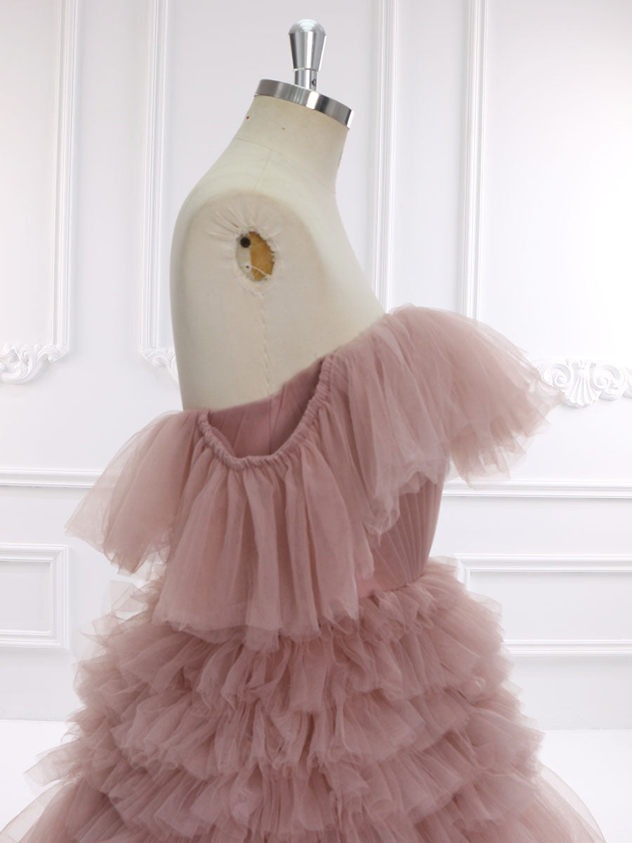 Elegant Off Shoulder Ruffles Colorful Wedding Dresses Tulle Dress for Photo Shoot YW231157