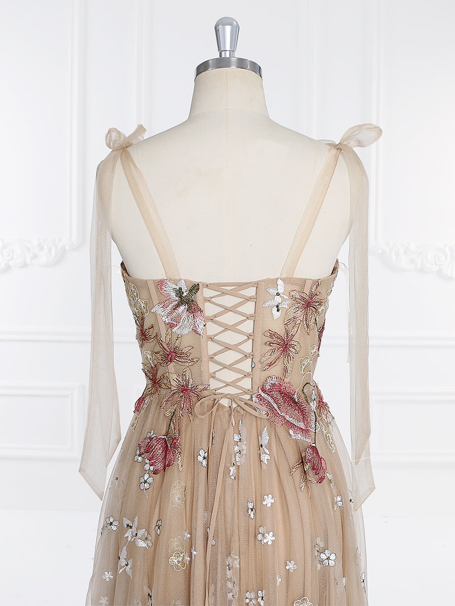 Embroidery Tulle Tea Party Dresses for Woman Short Prom Dress YW231062