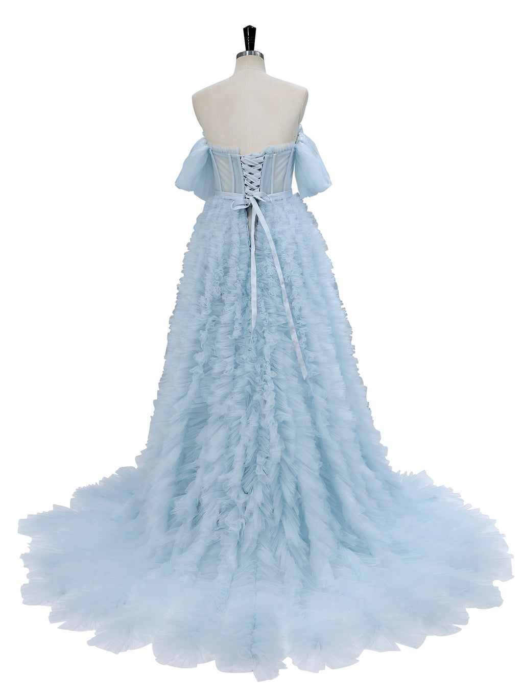 Elegant Corset Top with Ruffles Prom Dress Photo Shoot Photography Gown YW231159