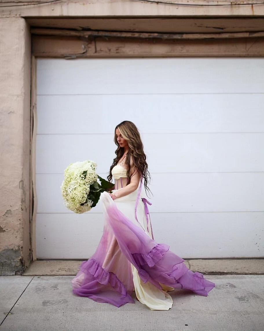 Fashion Spaghetti Strap Contrast Color Prom Dress Floor Length Photoshoot Dress YW231047