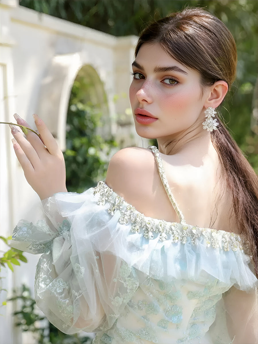 Spaghetti Strap Square Neck Ruffles Patchwork Mini Dress Sleeveless Ball Gowns Evening Fairy Party Cocktail Dresses