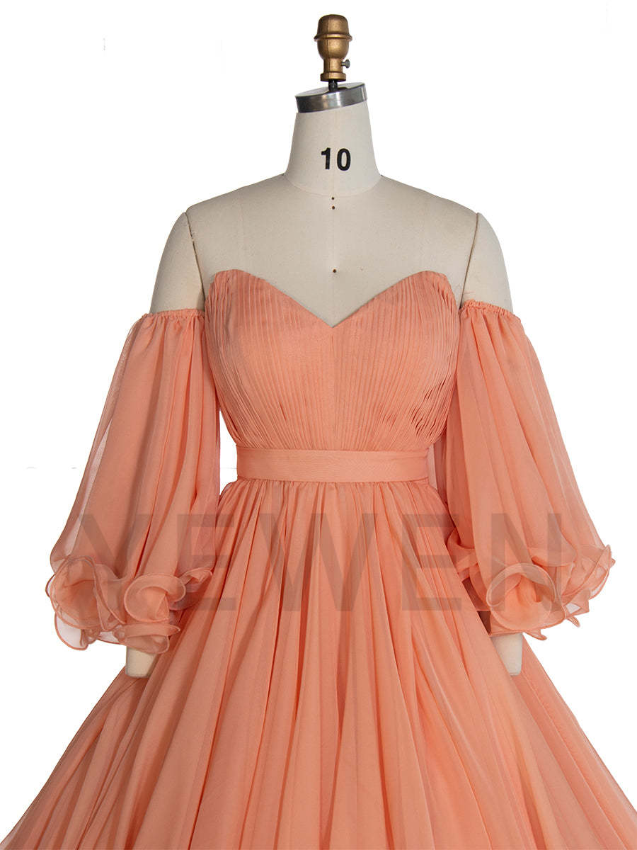 Silky Chiffon Fluffy Dress Large Festival Dress Women Puffy Photoshoot Dress YW240040