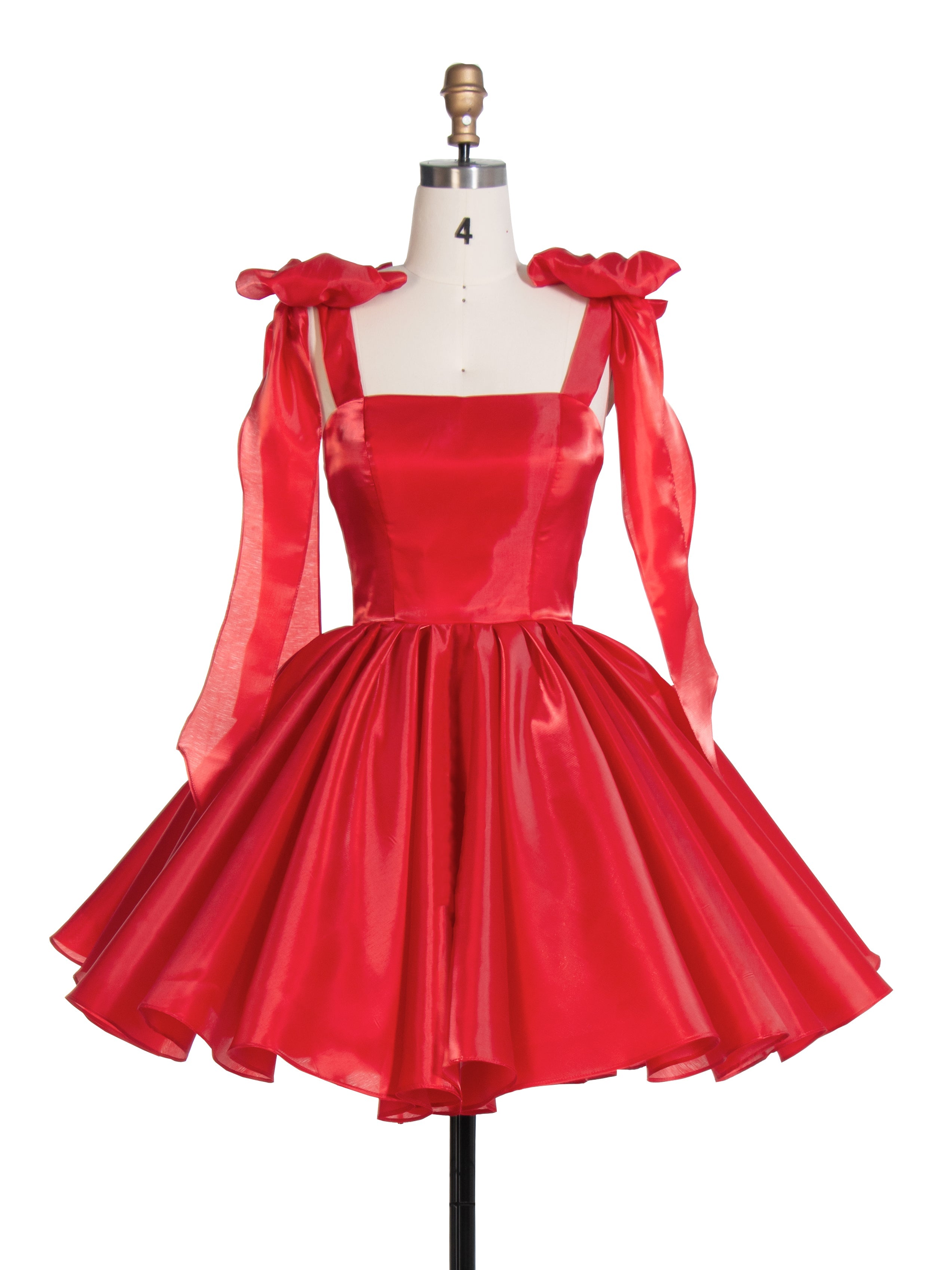 Bow Accent Sweetheart Short Mini Homecoming Dresses Red Christmas Party Dress YW243100