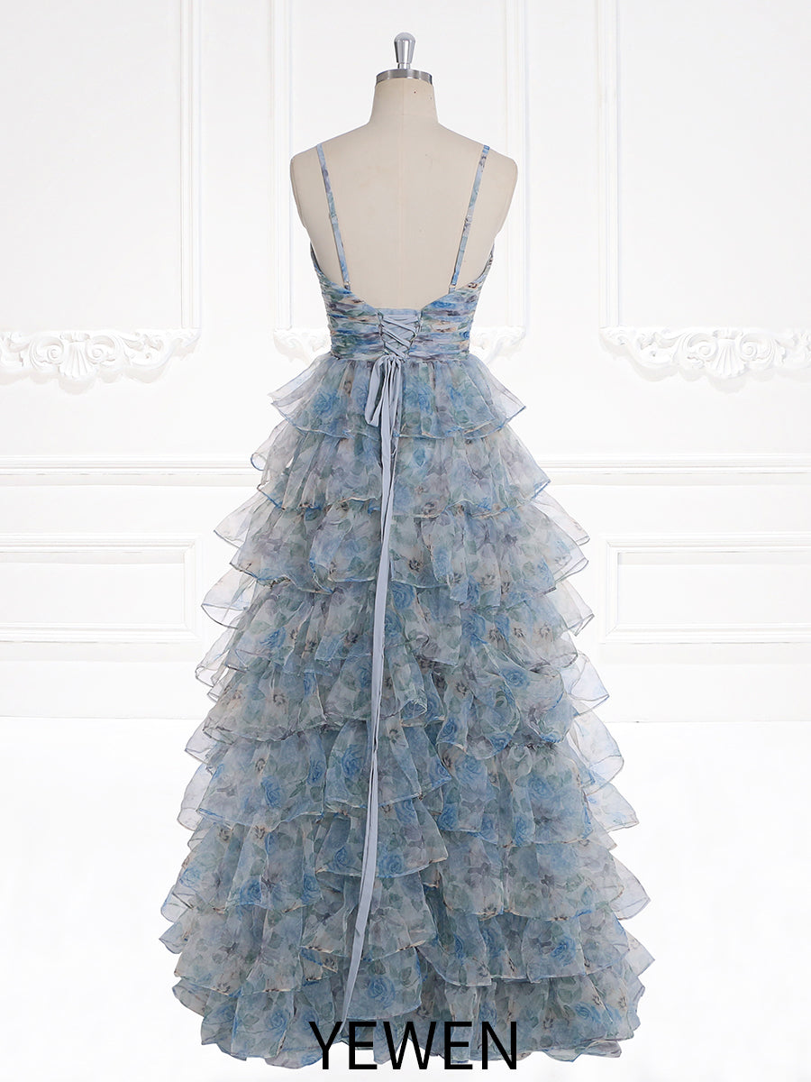 Tiered Prom Dress Layered Ruffle Spring Beach Vacation Gown Sleeveless Photoshoot Dress YW231109