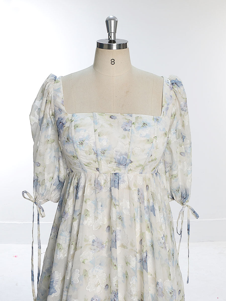 Charming Chiffon Dress In Floral Print / Dress for The Wedding In The Hawaiian Style / Dress for A Beach Party/ Floral Dress for Event Party YW231031