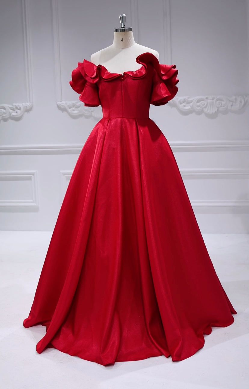 Ruffles Off Shoulder Corset Bodice Ball Gown #89942