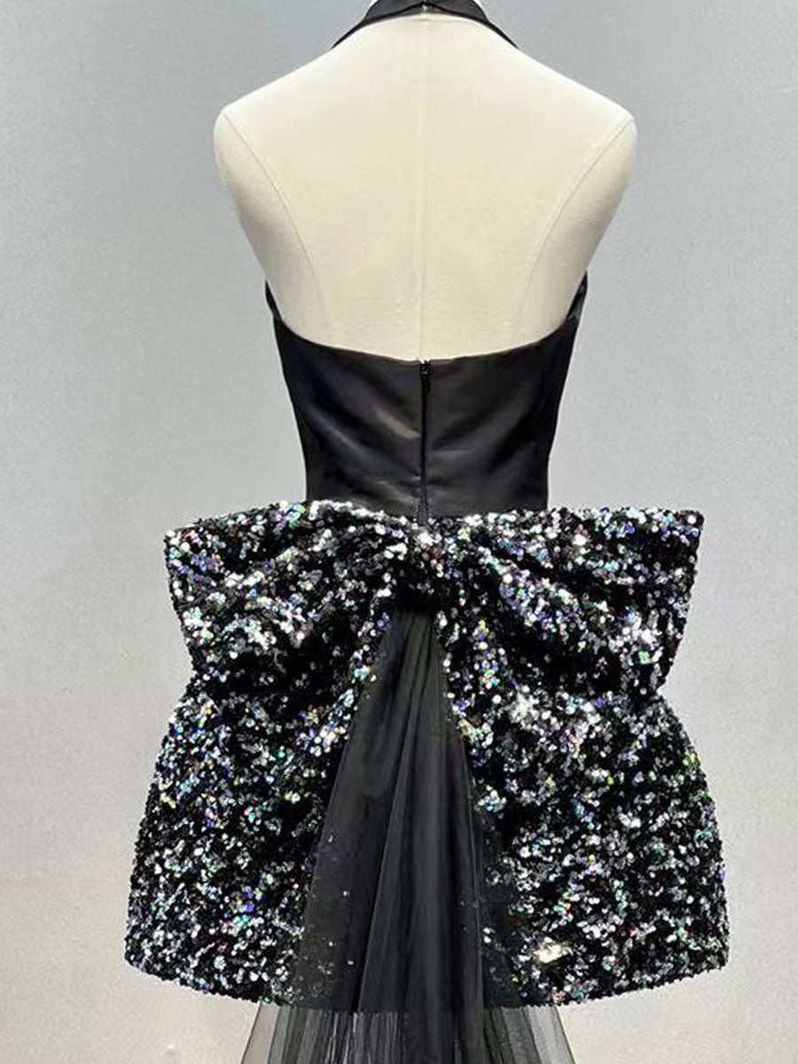 Gorgeous V Neck Short Black Prom Dress Girls Party Dresses YE3027