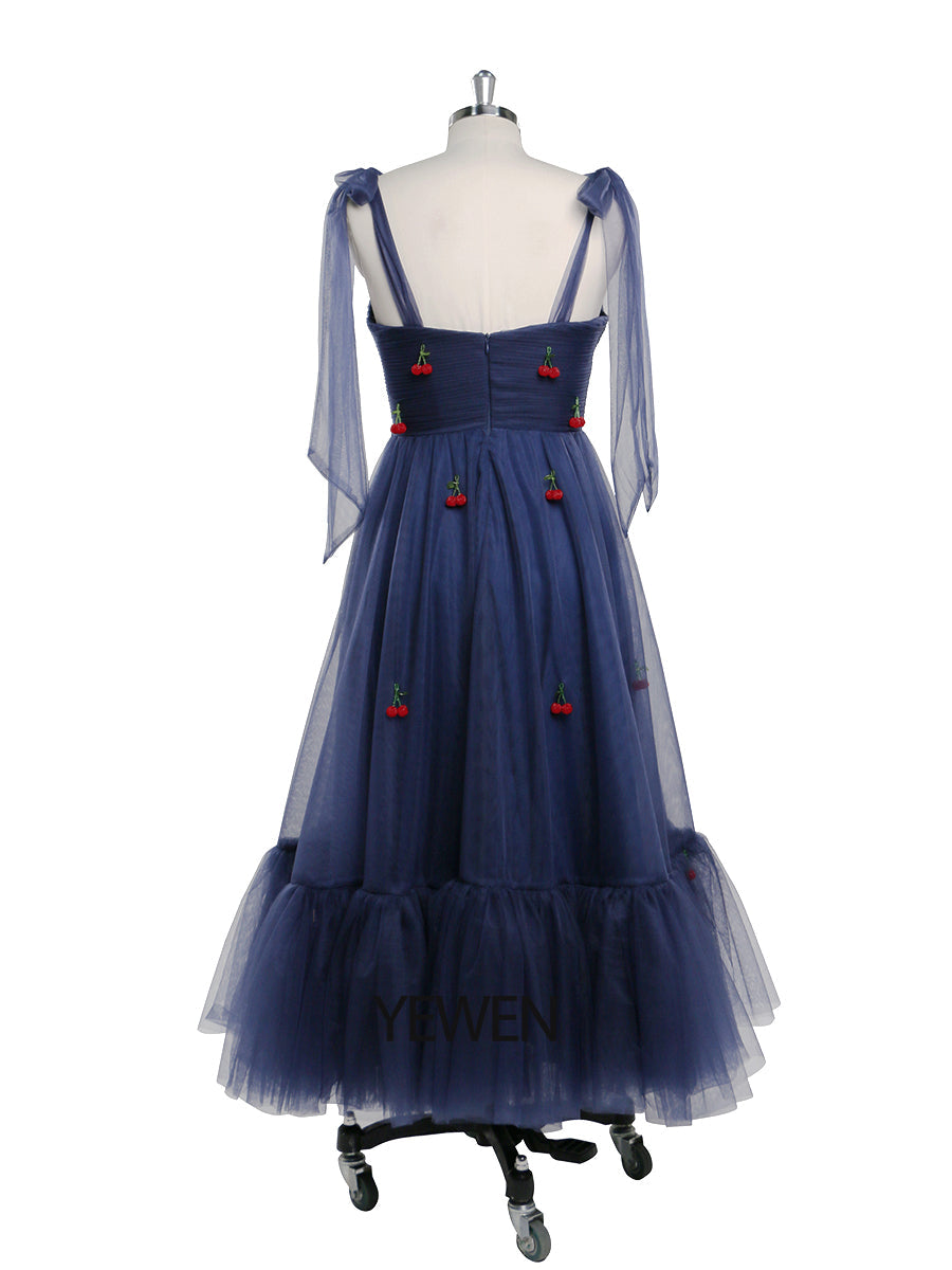 Mirage Cherry Dress Tea-Length Elegant Tea Party Dress YEWEN YW220706