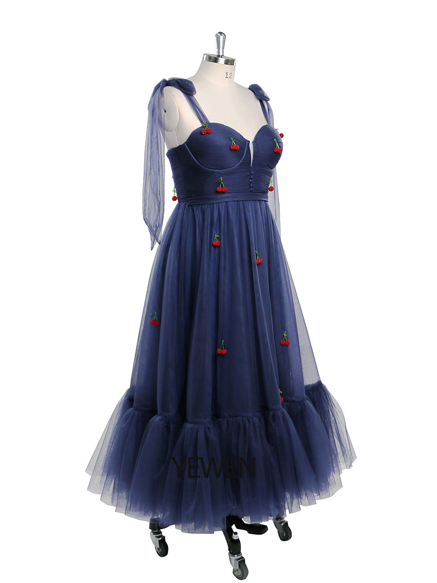 Mirage Cherry Dress Tea-Length Elegant Tea Party Dress YEWEN YW220706