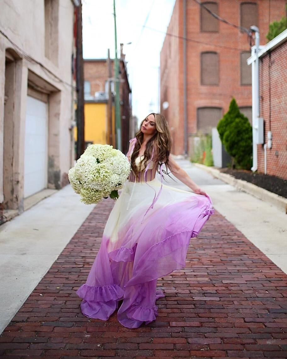 Fashion Spaghetti Strap Contrast Color Prom Dress Floor Length Photoshoot Dress YW231047