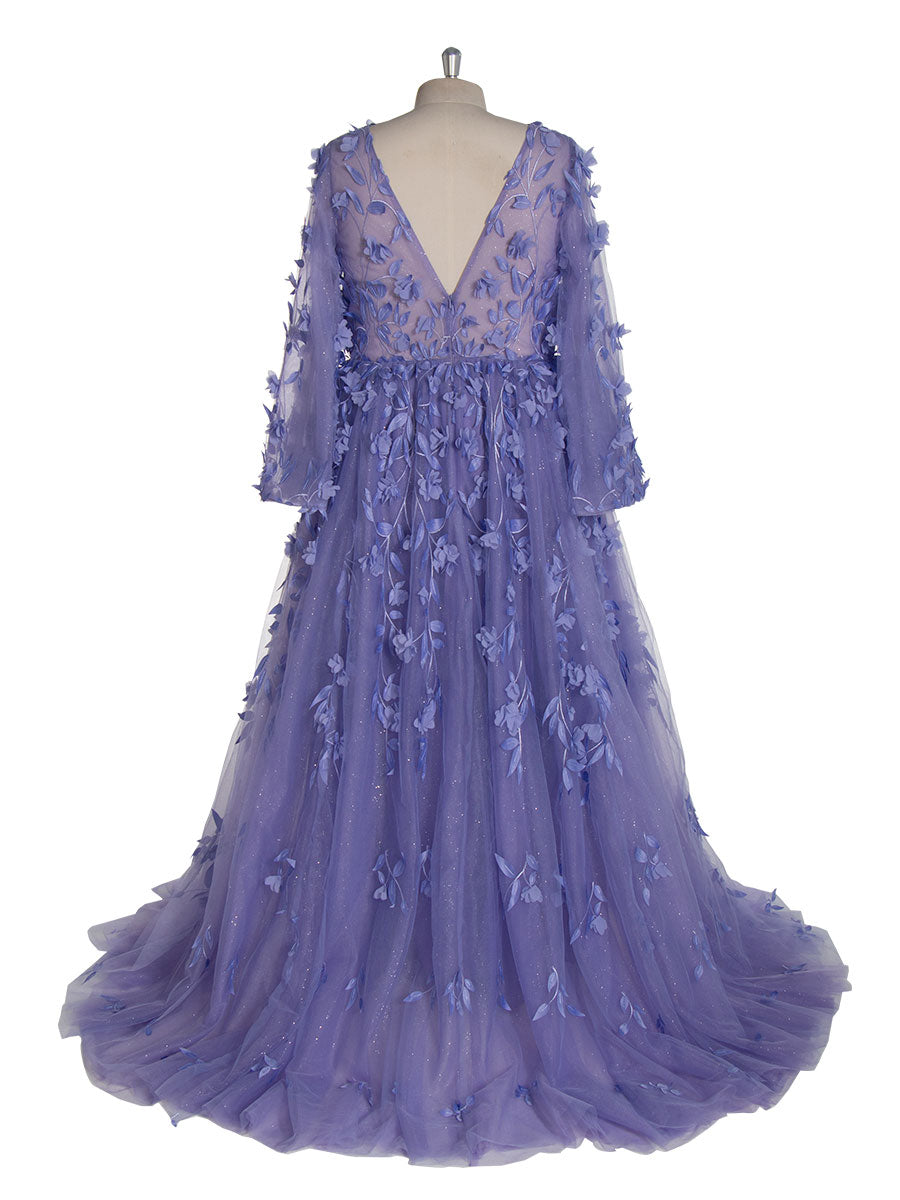 Gorgeous Floral Lace Plus Size Prom Party Dress YW240115