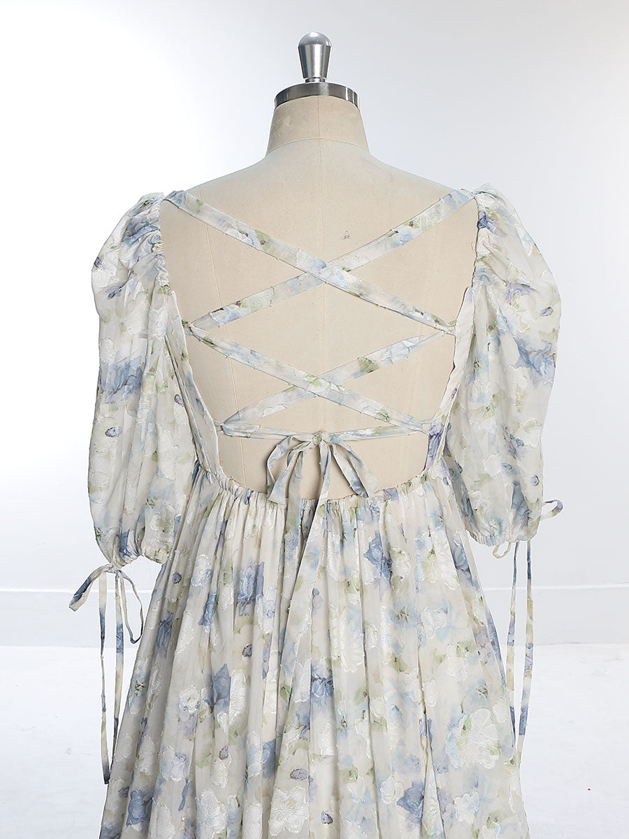 Charming Chiffon Dress In Floral Print / Dress for The Wedding In The Hawaiian Style / Dress for A Beach Party/ Floral Dress for Event Party YW231031