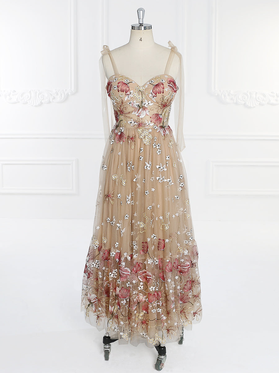 Embroidery Tulle Tea Party Dresses for Woman Short Prom Dress YW231062