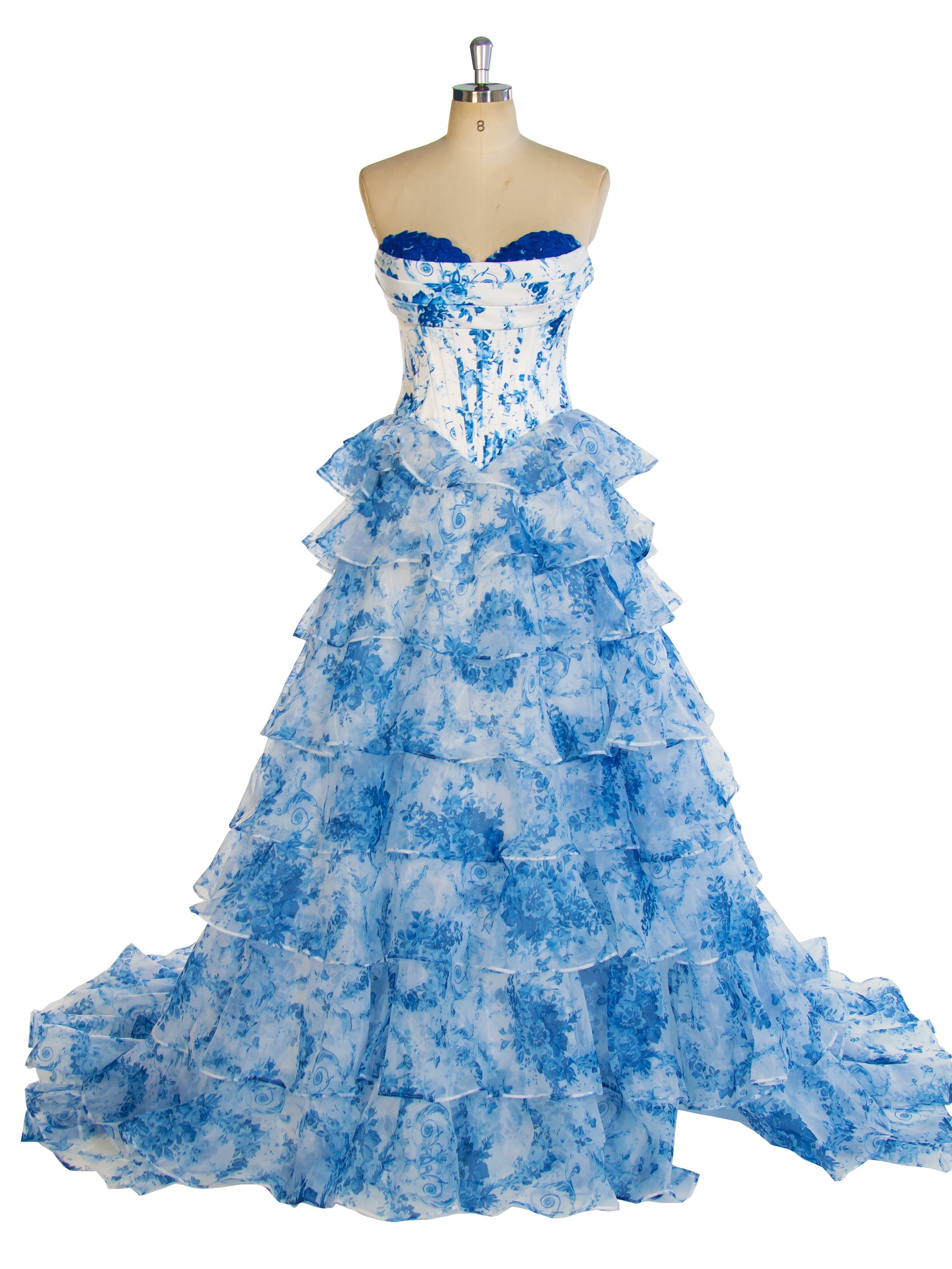 Gorgeous A Line Off The Shoulder Printed Long Prom Dress With Ruffles United Kingdom YW240048