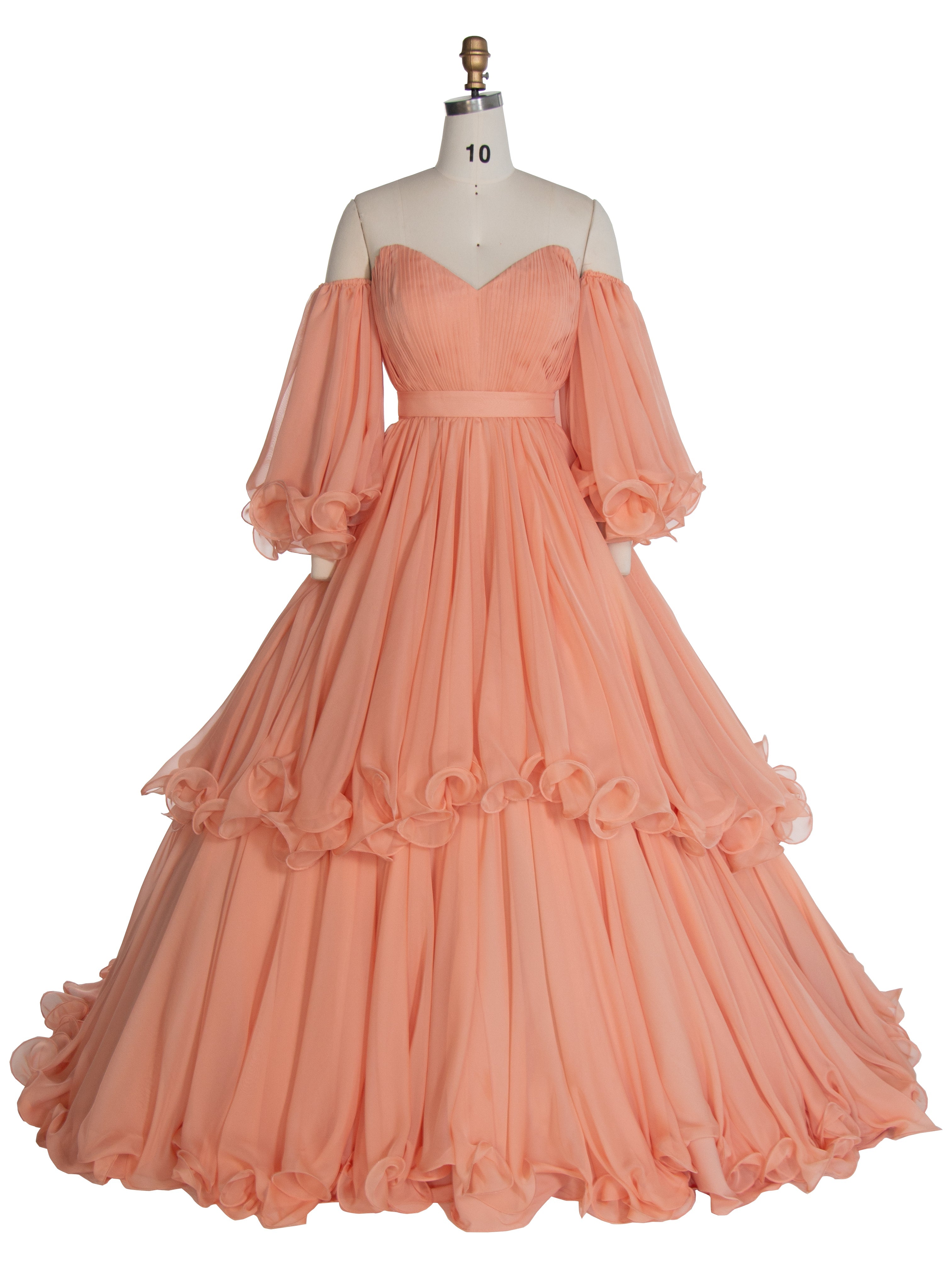 Silky Chiffon Fluffy Dress Large Festival Dress Women Puffy Photoshoot Dress YW240040