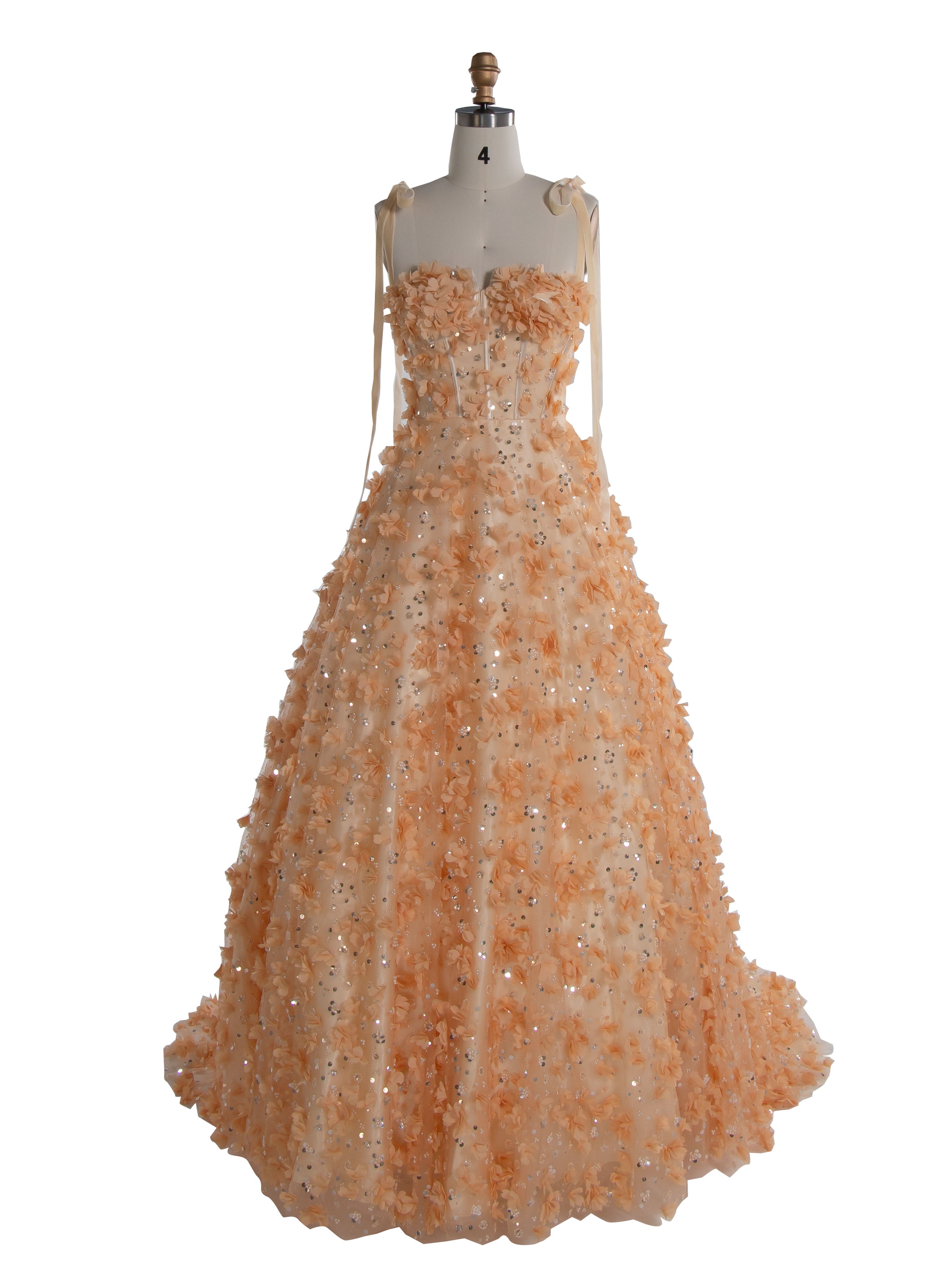 Gorgeous Handmade Beads Prom Dress with Petals YE3021