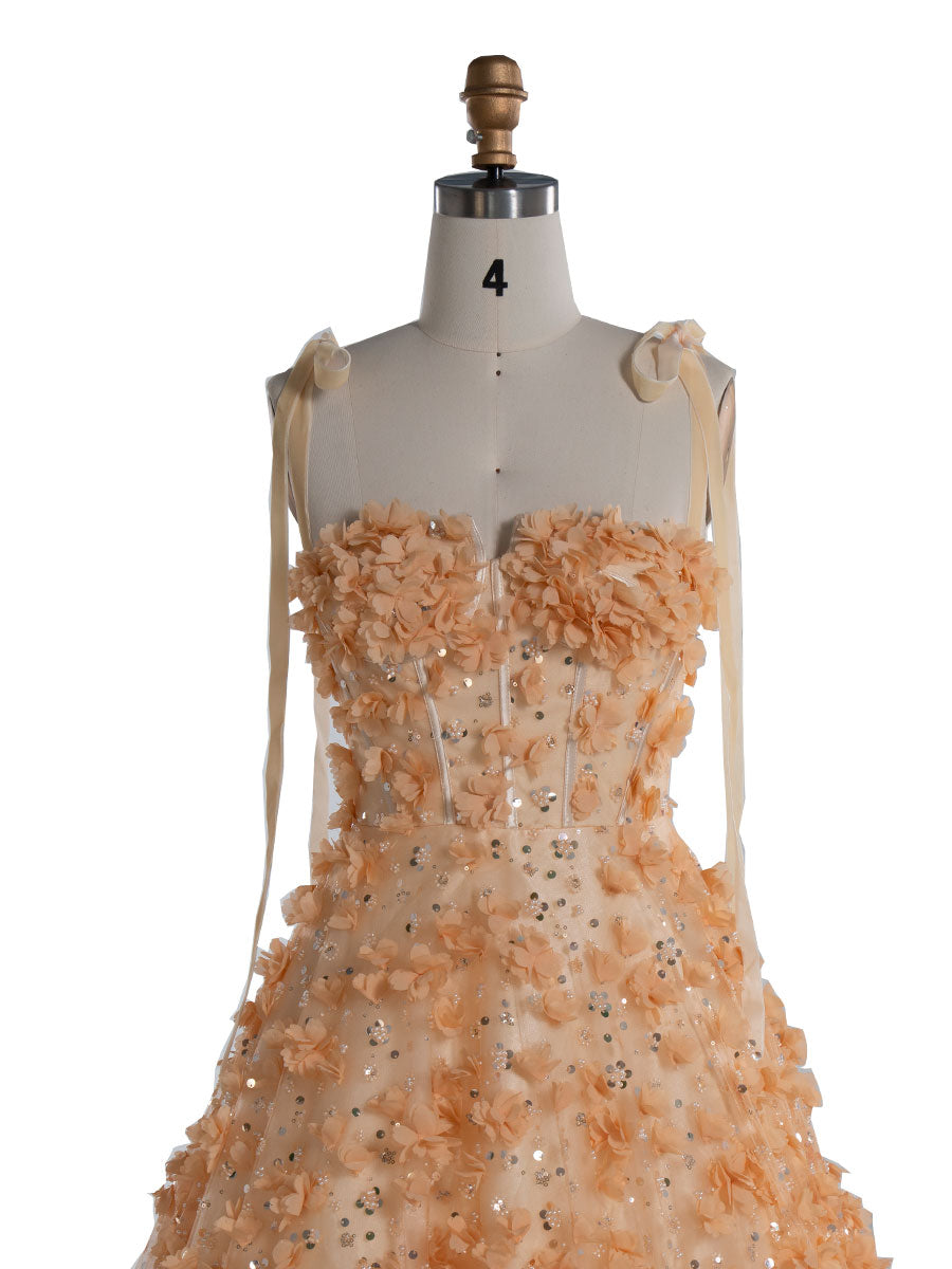 Gorgeous Handmade Beads Prom Dress with Petals YE3021