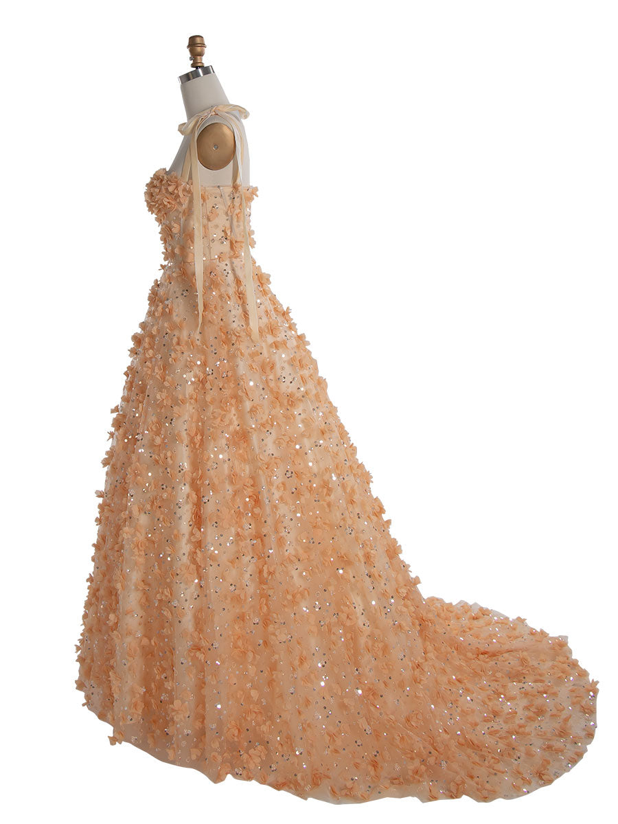 Gorgeous Handmade Beads Prom Dress with Petals YE3021