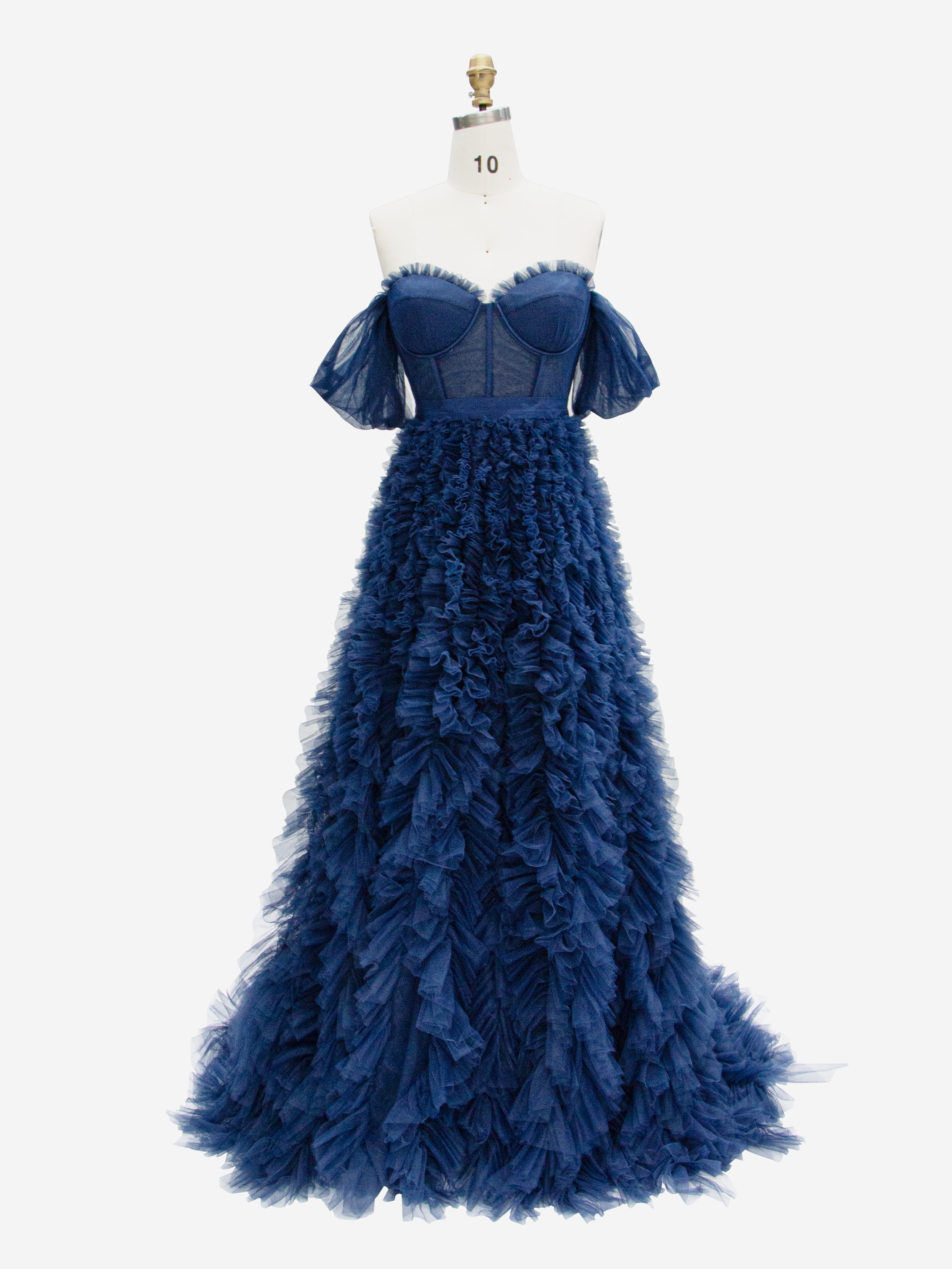 Elegant Corset Top with Ruffles Prom Dress Photo Shoot Photography Gown YW231159