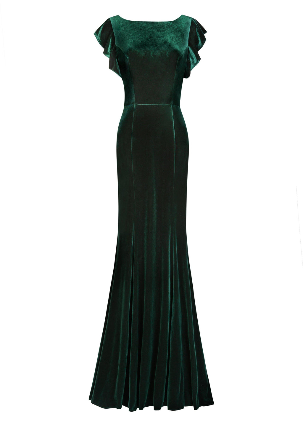 Cecelia Velvet Bridesmaid Dress in Forest Green