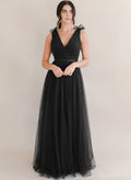 Grace Bridesmaid Dress in Black Tulle
