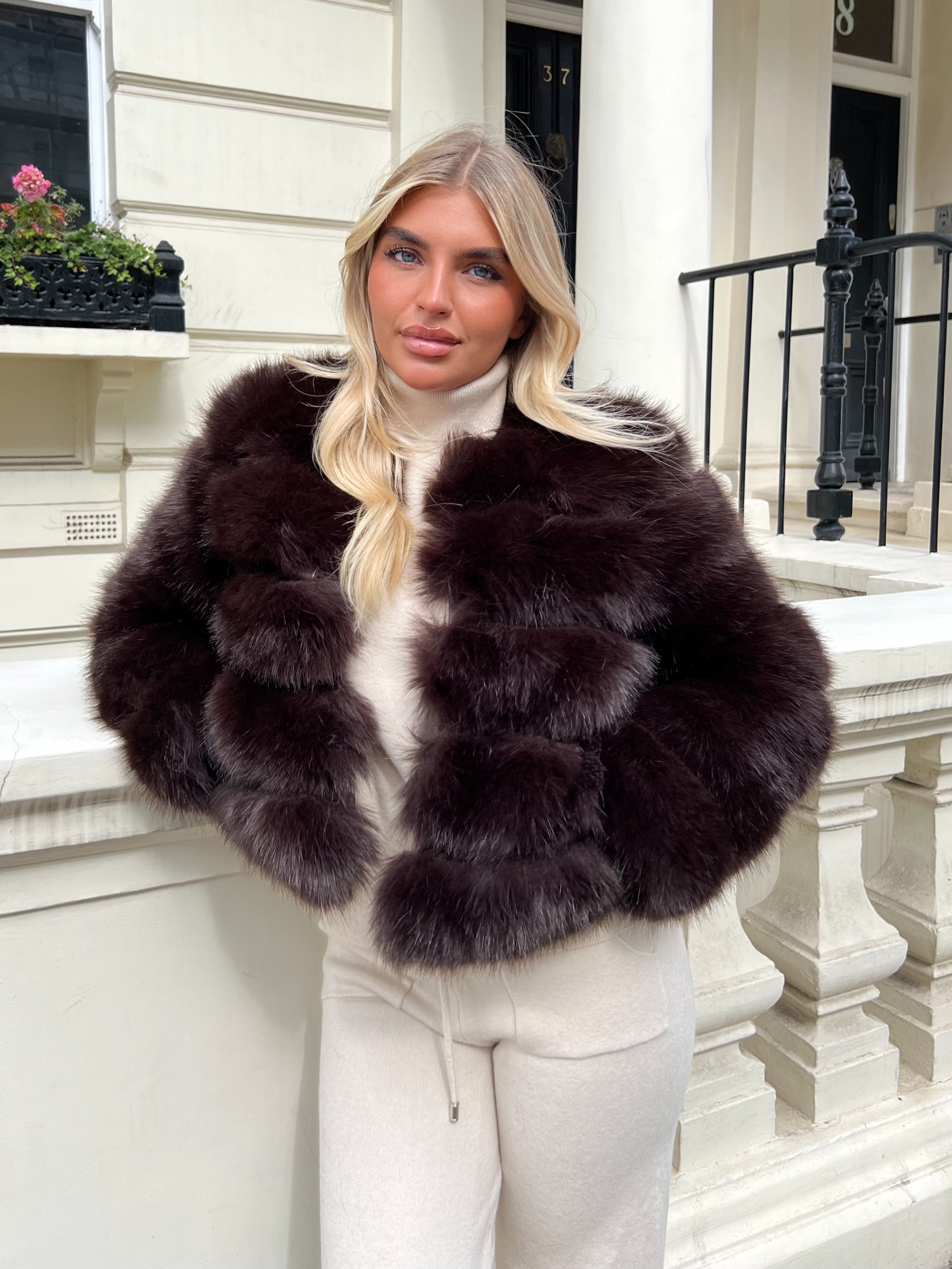 Chocolate Premium Faux Fur Jacket